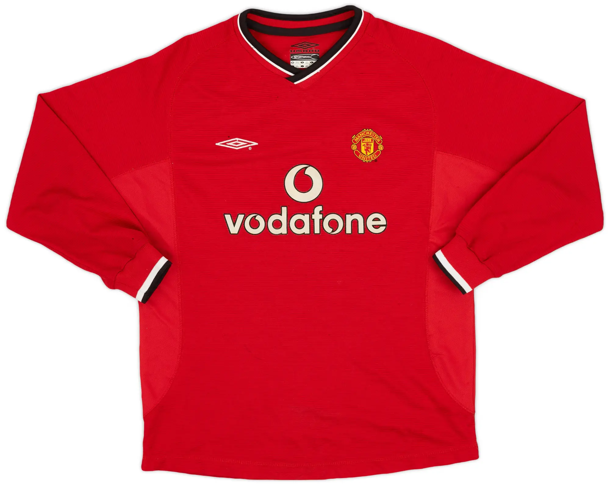 Umbro 2000-02 Manchester United Home L/S Shirt - 6/10 - (L.Boys)