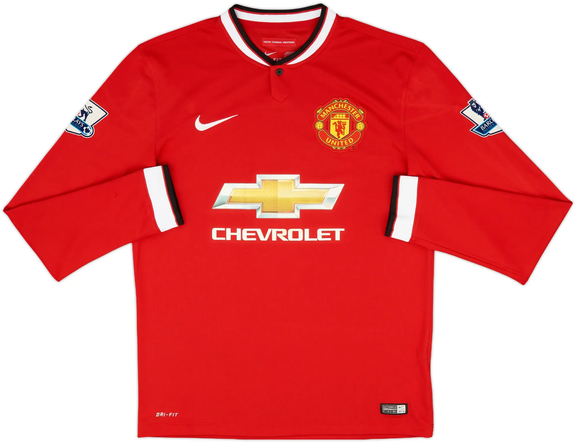 Nike 2014-15 Manchester United Home L/S Shirt - 9/10 - (L.Boys)