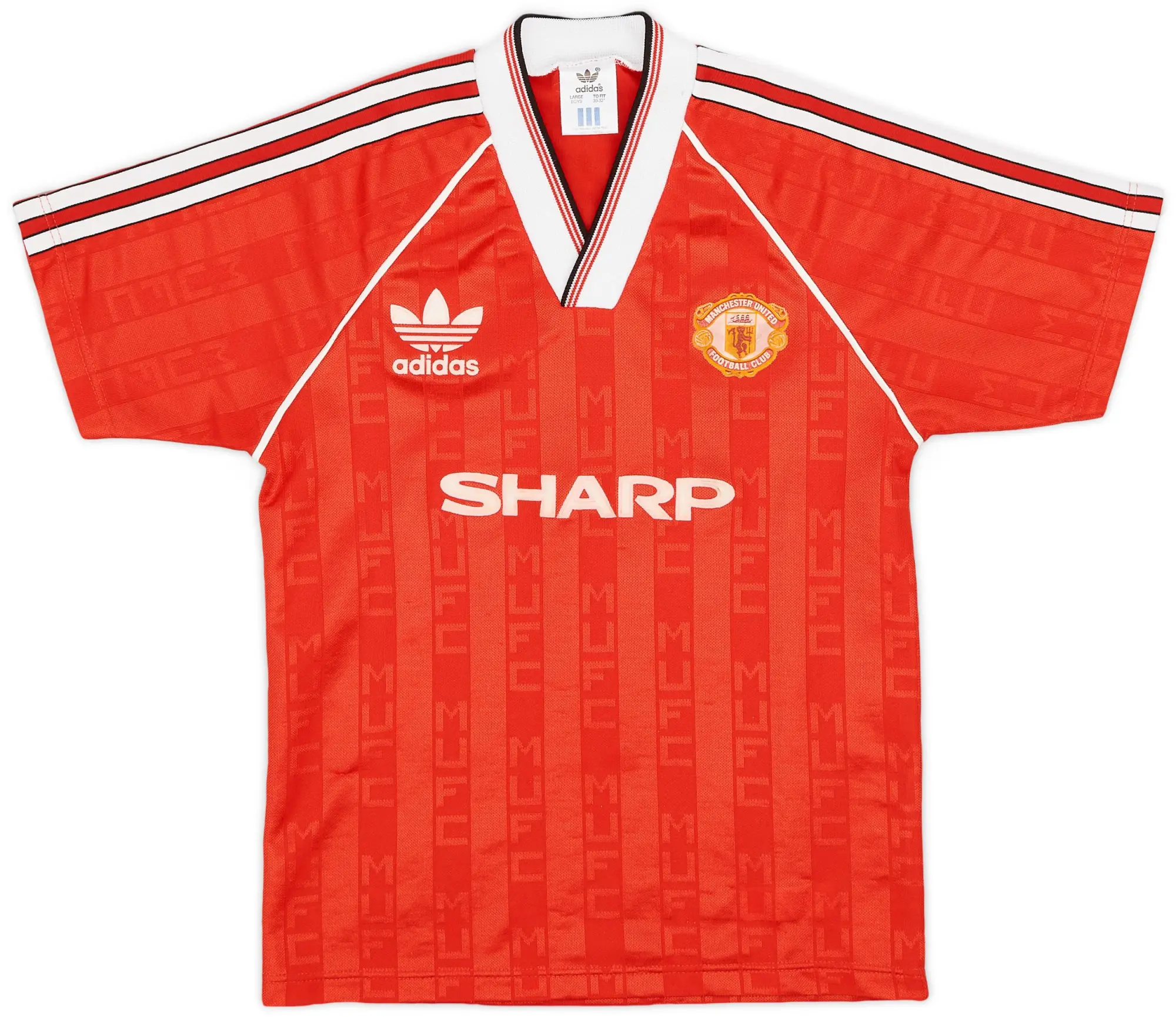 adidas 1988-90 Manchester United Home Shirt - 9/10 - (L.Boys)