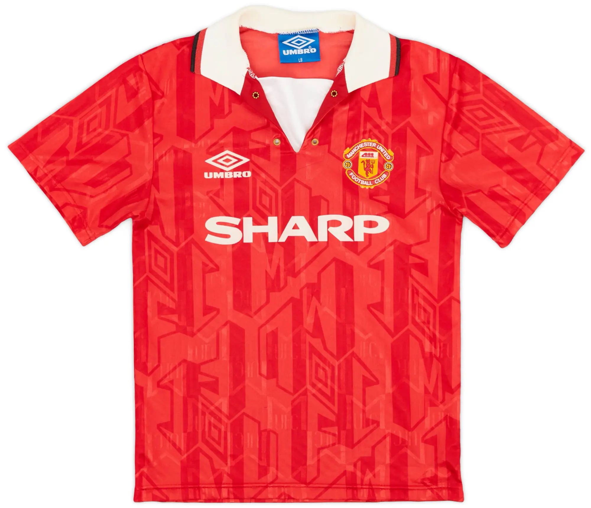 Umbro 1992-94 Manchester United Home Shirt - 9/10 - (L.Boys)