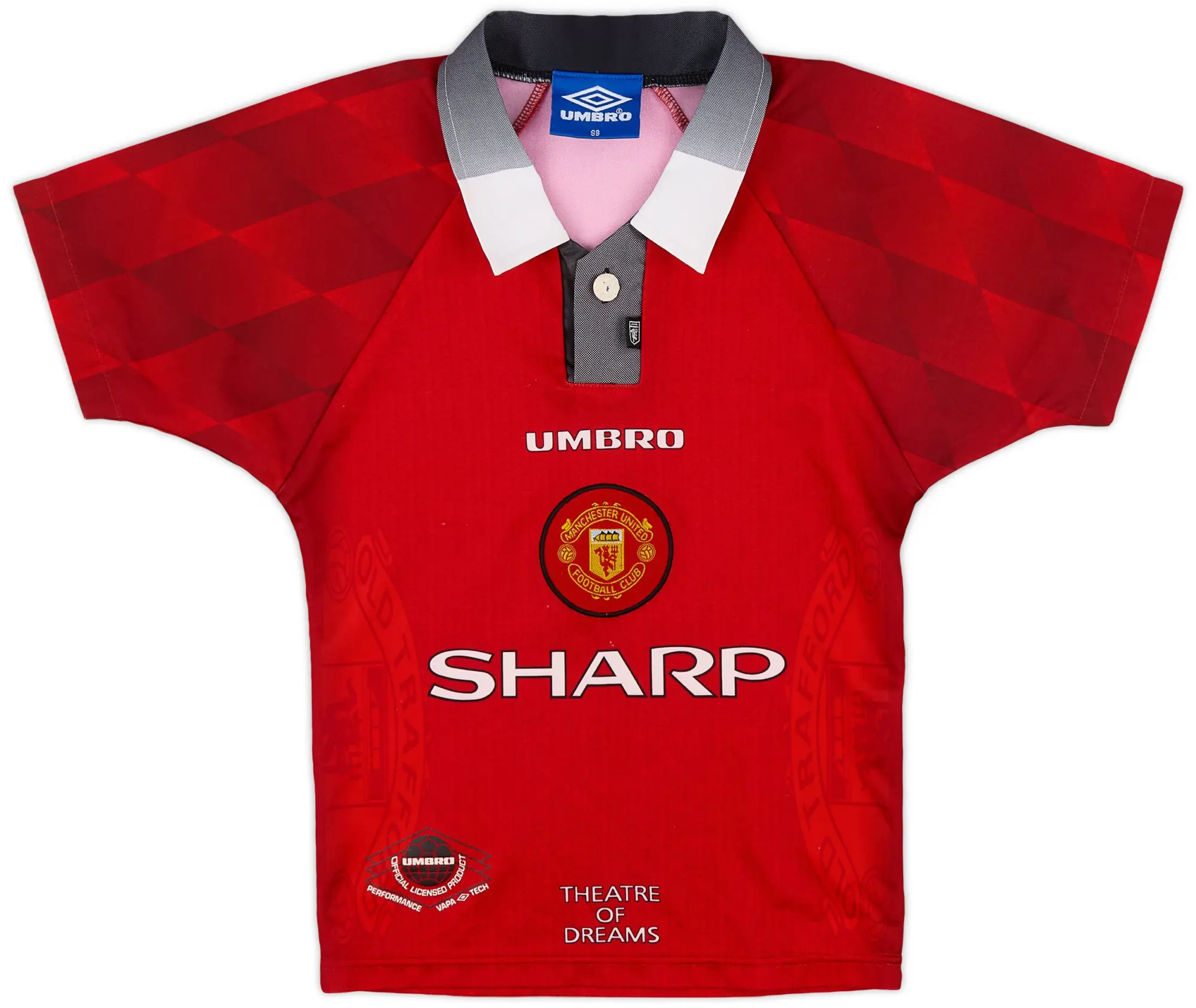 Umbro 1996-98 Manchester United Home Shirt - 9/10 - (S.Boys)