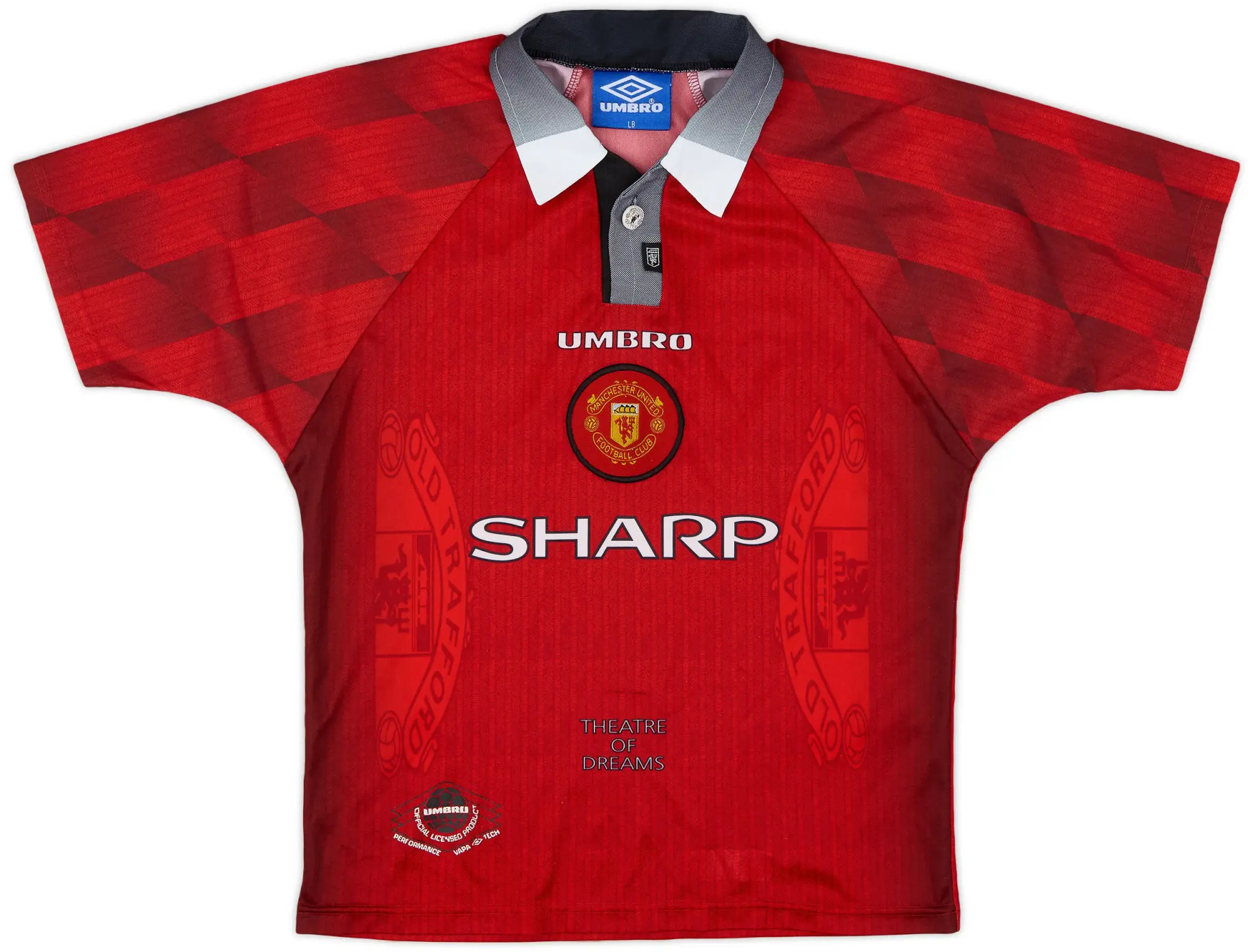 Umbro 1996-98 Manchester United Home Shirt - 9/10 - (L.Boys)