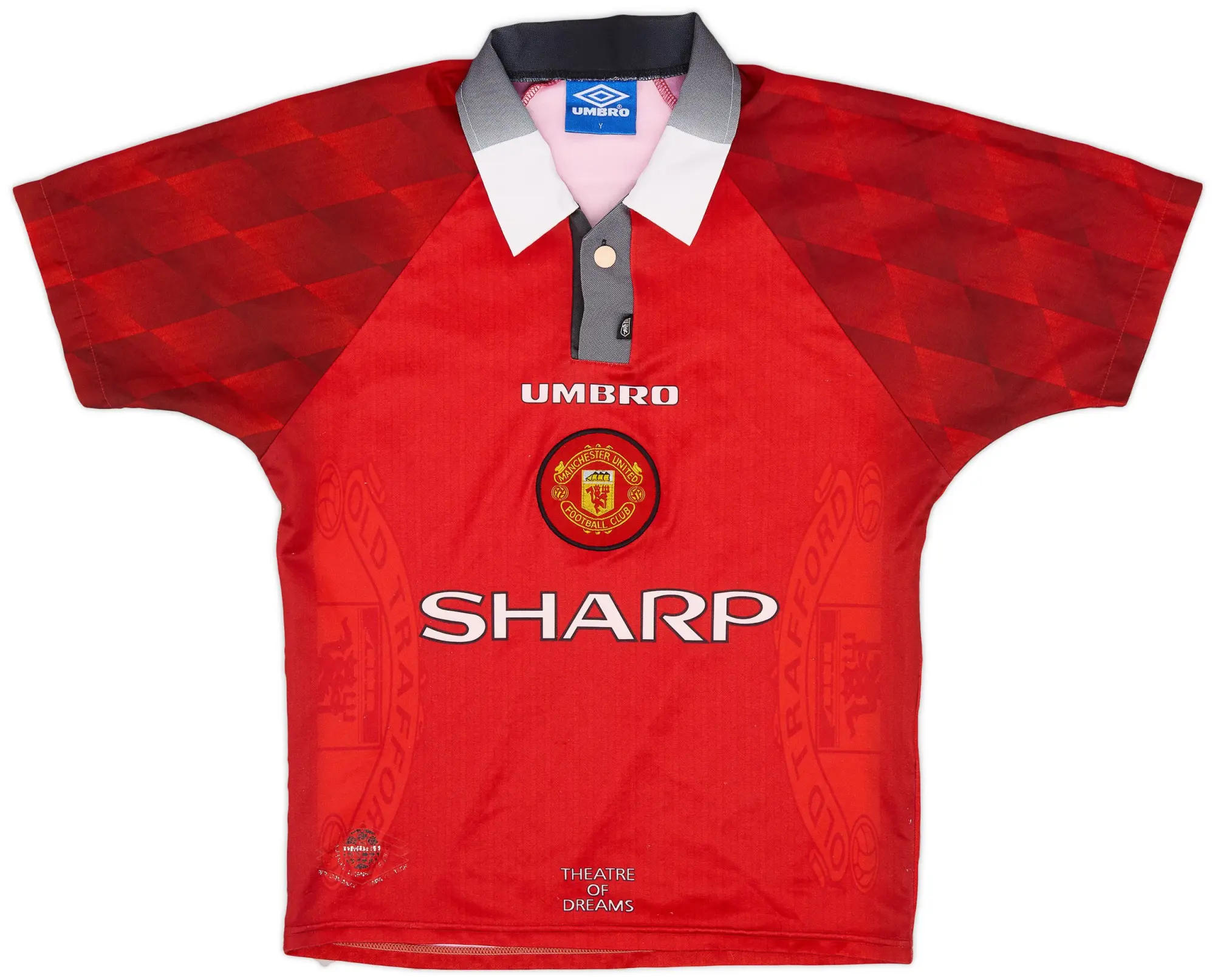 Umbro 1996-98 Manchester United Home Shirt - 7/10 - (XL.Boys)
