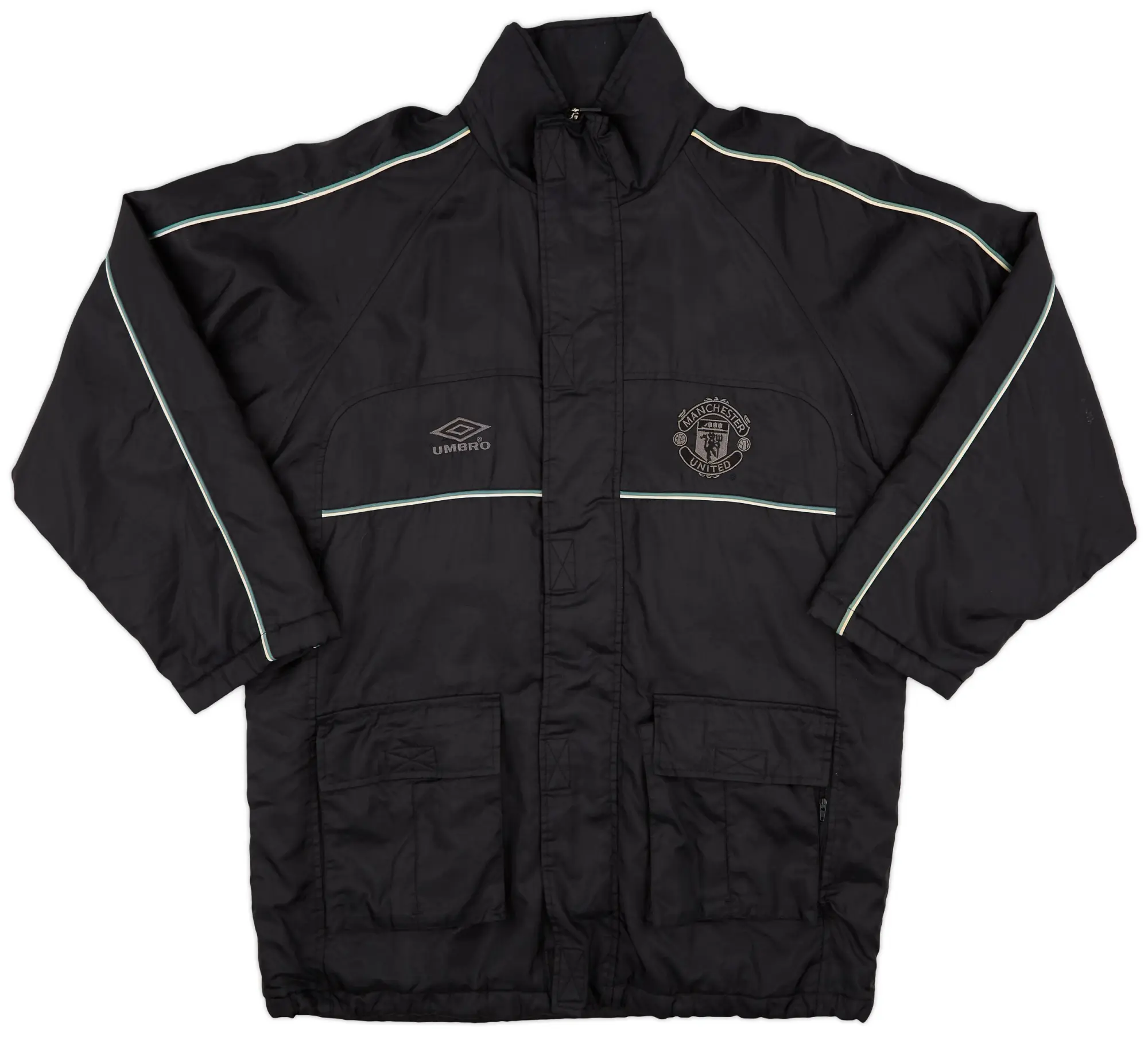 2000-01 Manchester United Umbro Padded Bench Coat - 9/10 - (L)