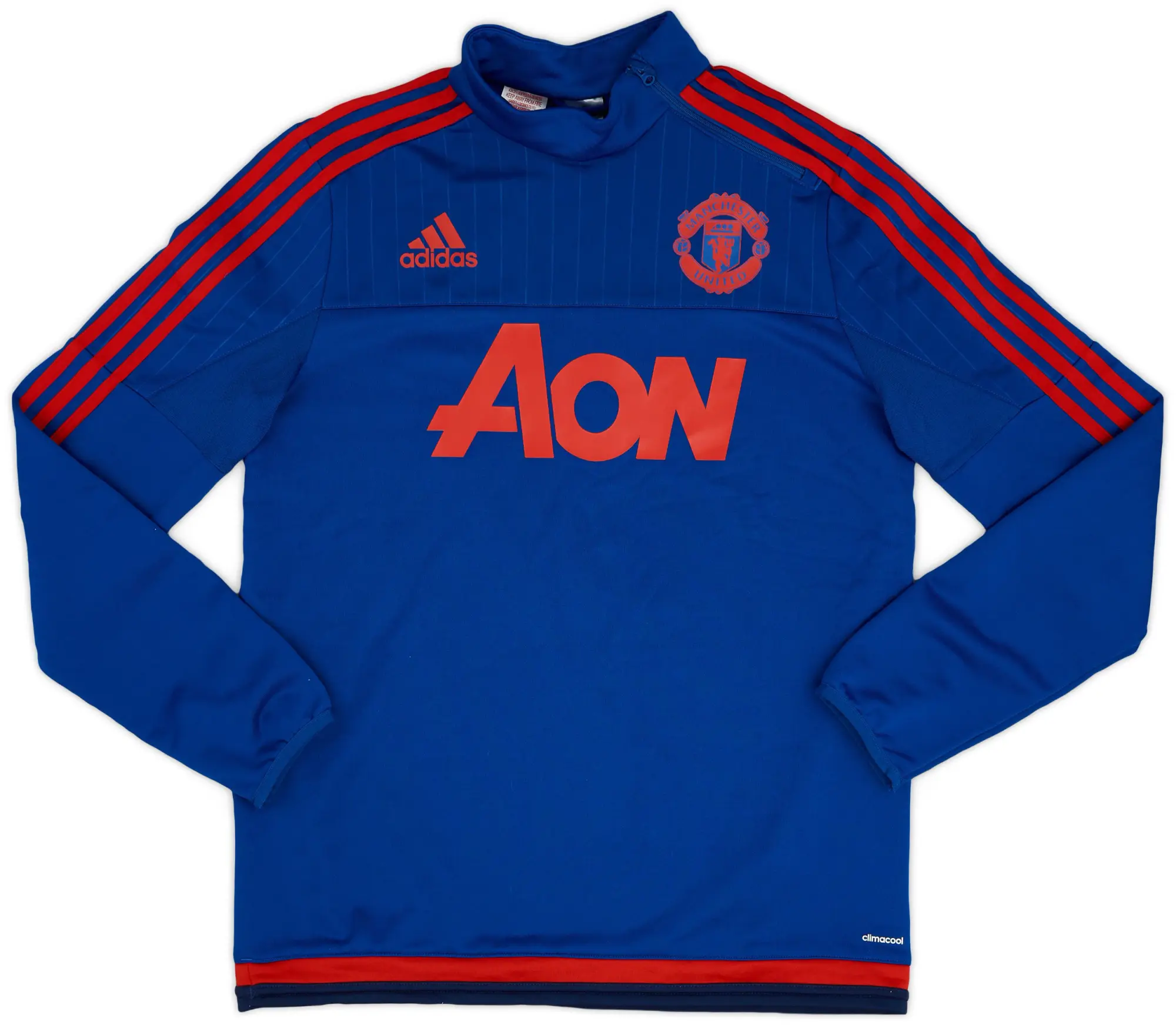 2015-16 Manchester United adidas 1/4 Zip Drill Top - 9/10 - (XL.Boys)