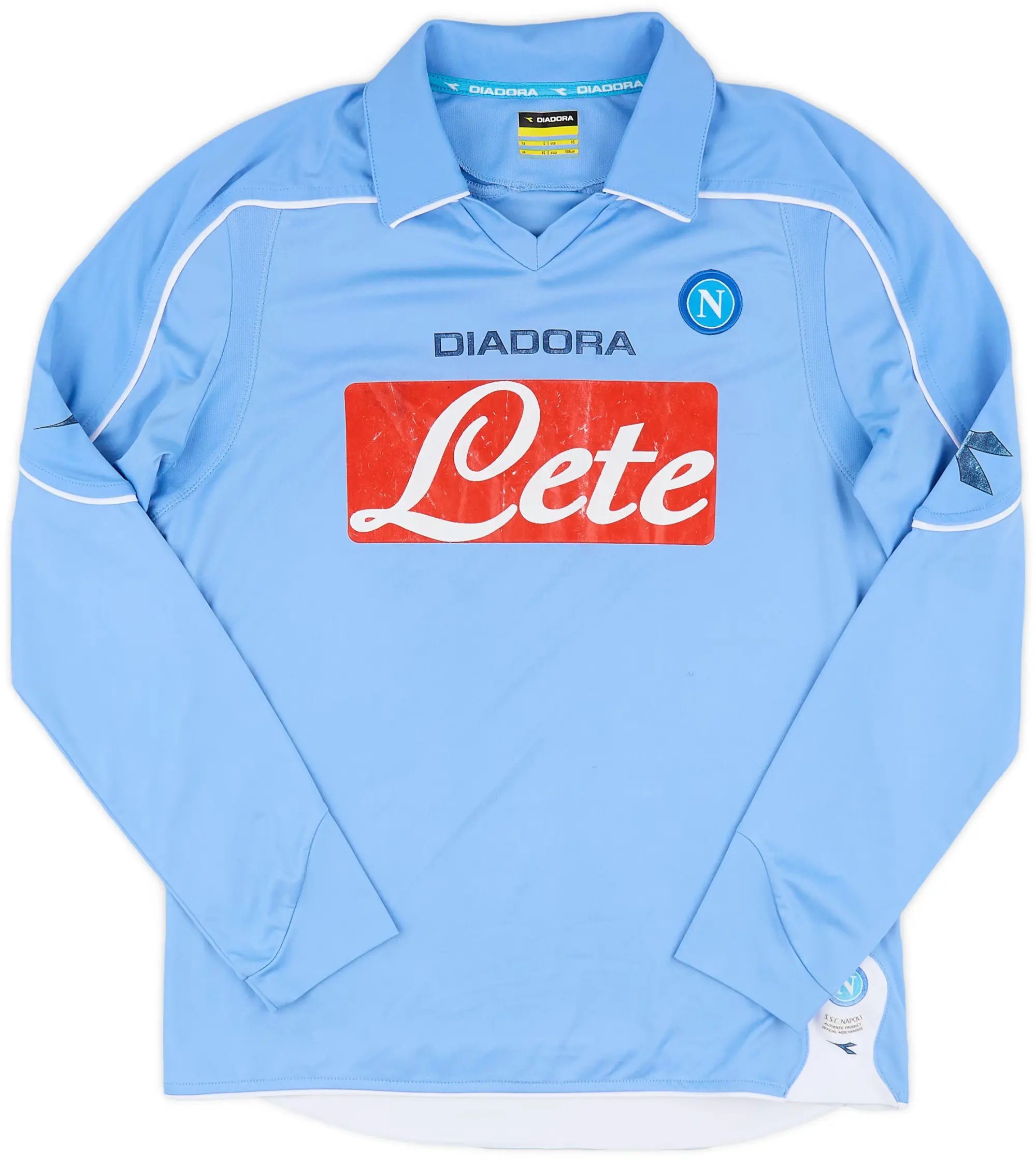 Diadora 2008-09 Napoli Home L/S Shirt - 5/10 - (XS)