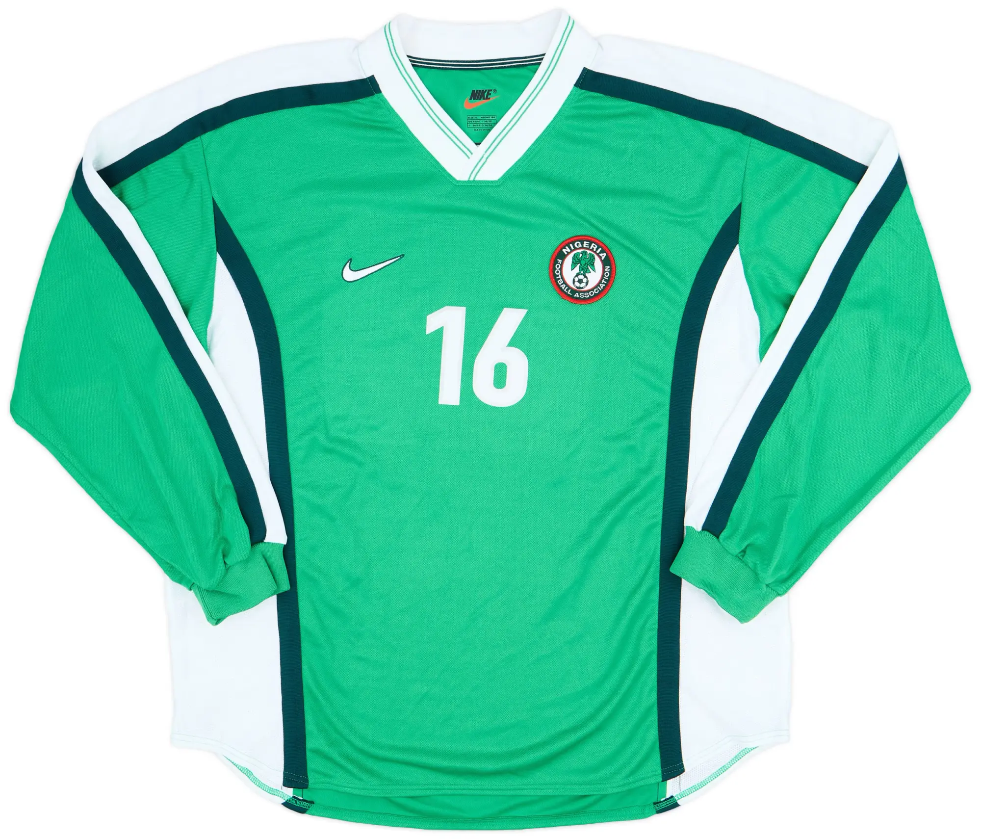 Nike 1998-00 Nigeria Player Issue Home L/S Shirt #16 - 9/10 - (XL)