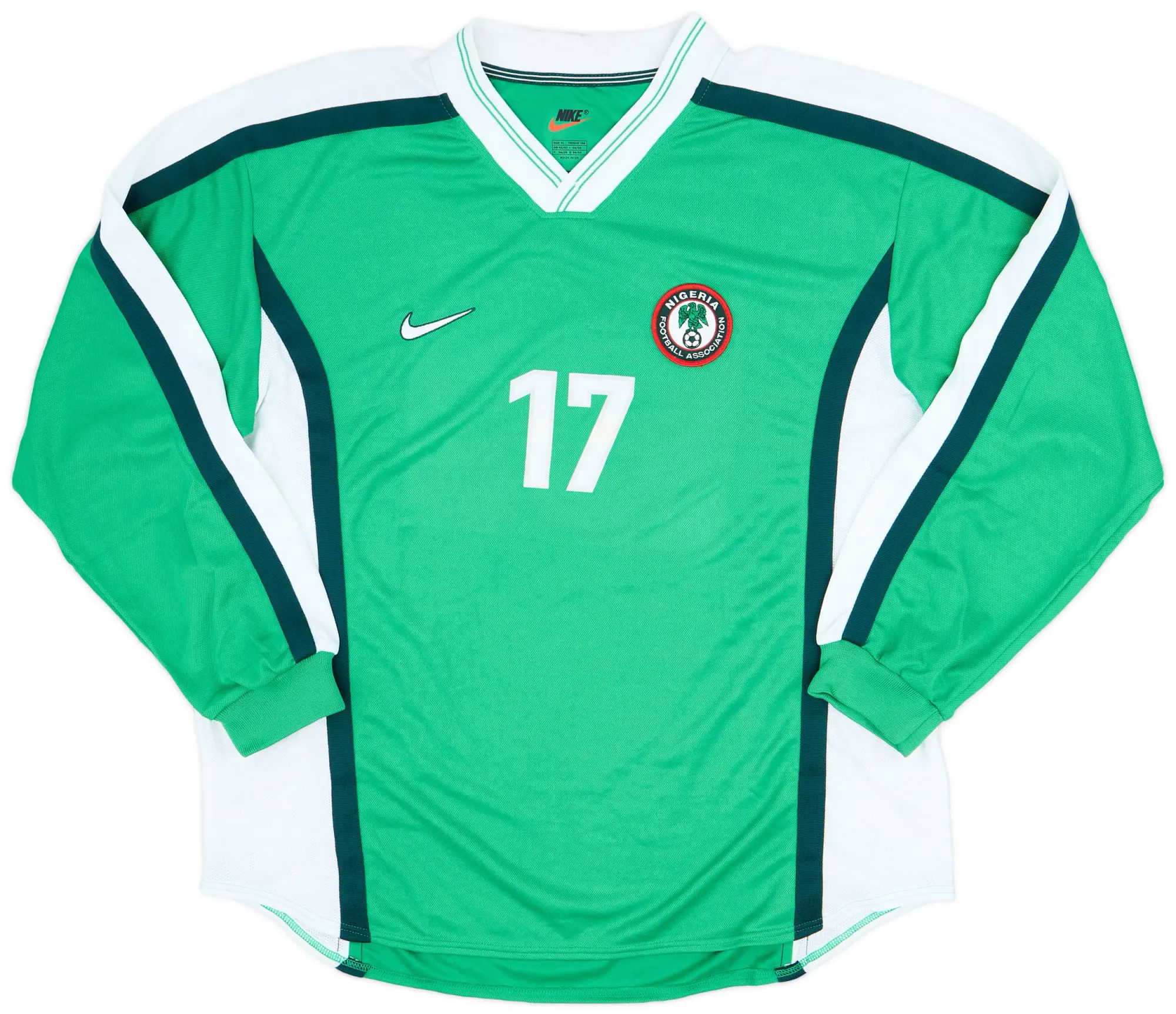 Nike 1998-00 Nigeria Player Issue Home L/S Shirt #17 - 9/10 - (XL)