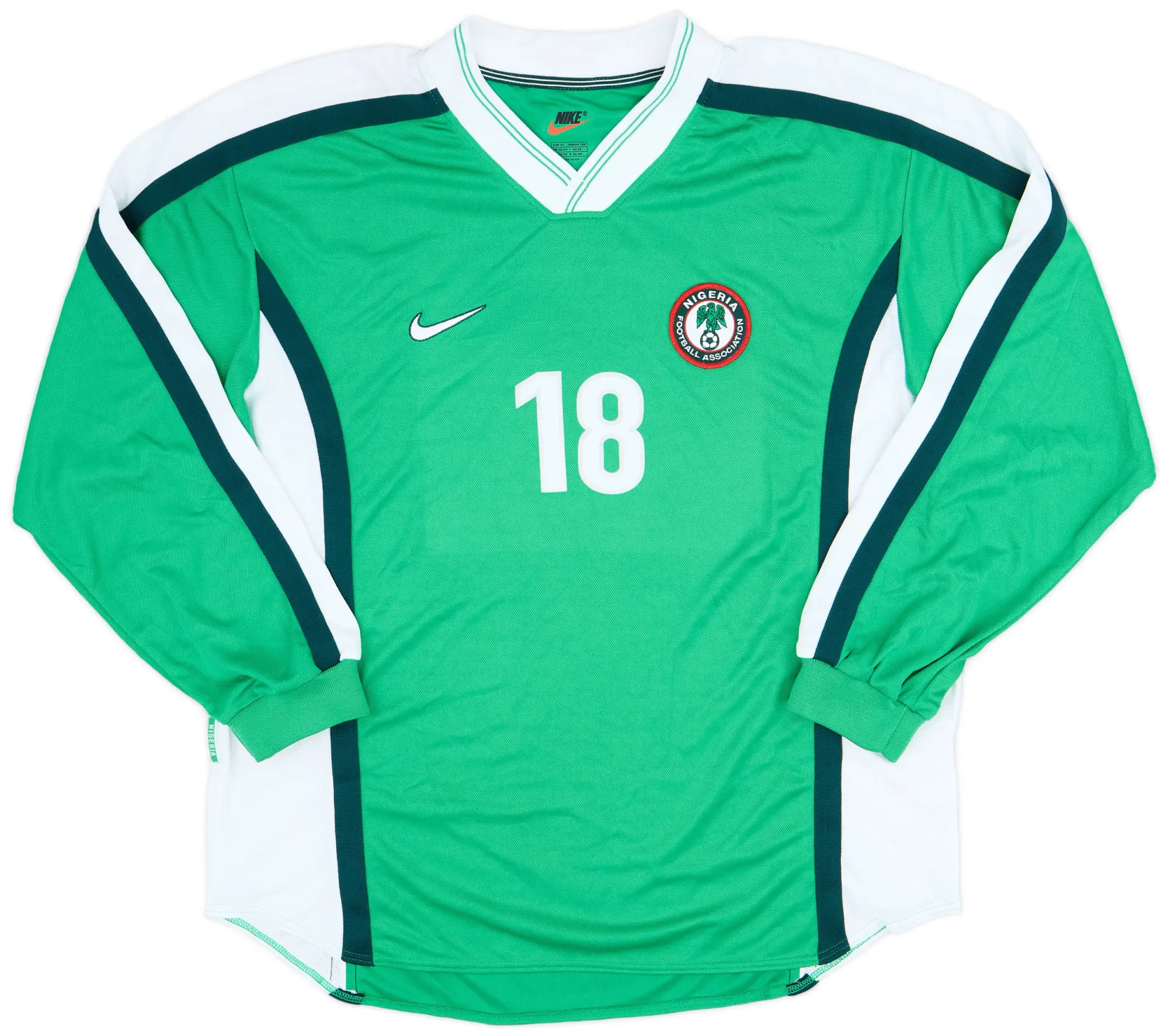 Nike 1998-00 Nigeria Player Issue Home L/S Shirt #18 - 9/10 - (XL)