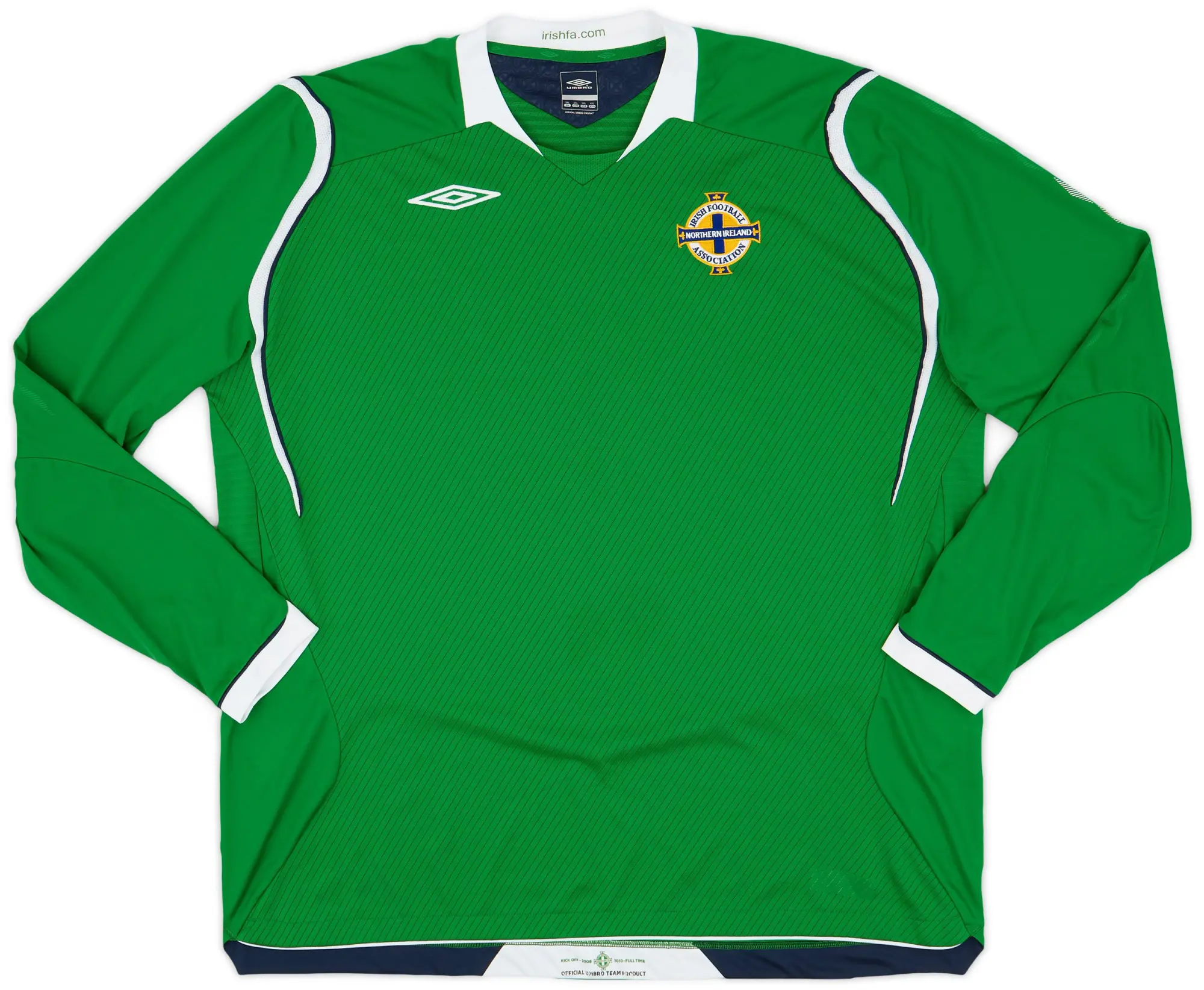 Umbro 2008-10 Northern Ireland Home L/S Shirt - 9/10 - (3XL)