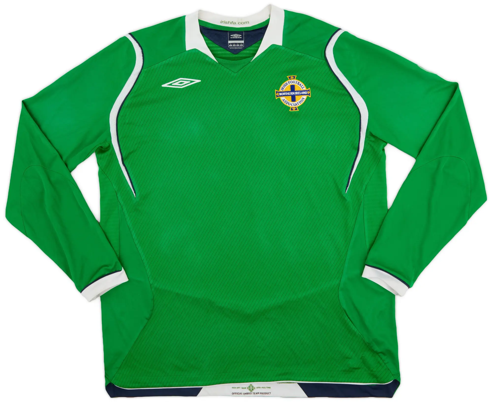 Umbro 2008-10 Northern Ireland Home L/S Shirt - 8/10 - (XL)
