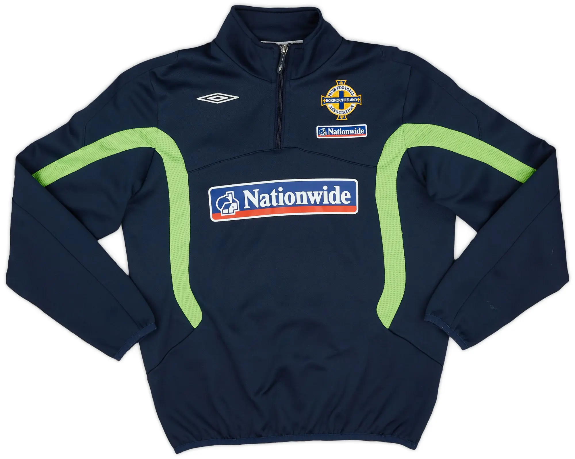 2000s Northern Ireland Umbro 1/4 Zip Drill Top - 9/10 - (XL.Boys)