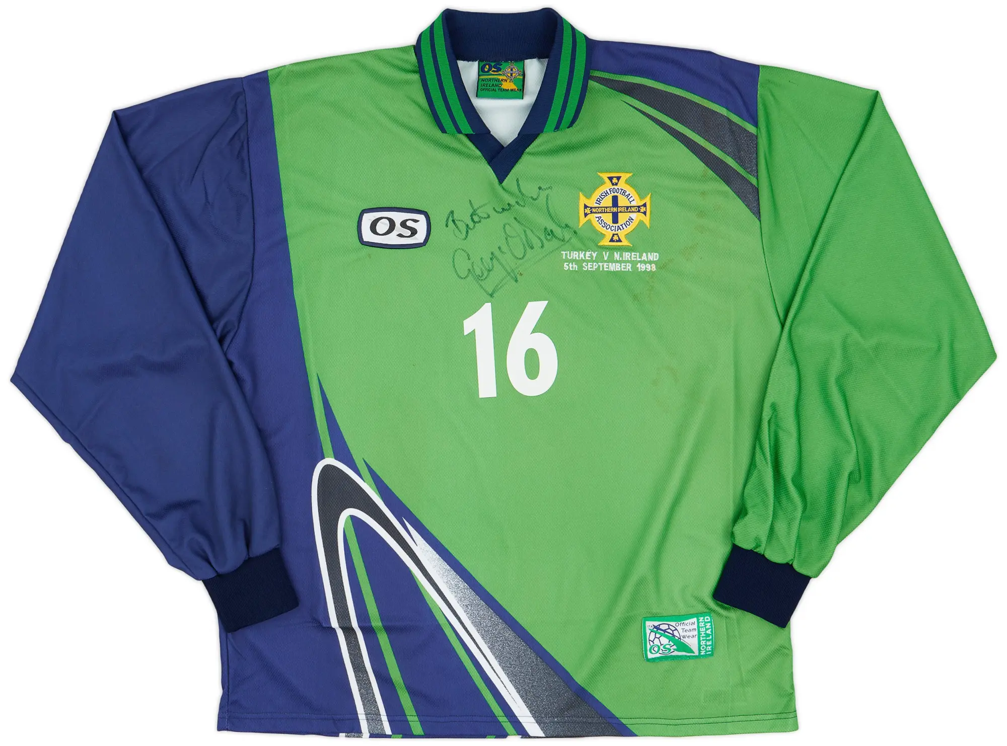 1998 Northern Ireland Match Issue Home Shirt #16 (O'Boyle)