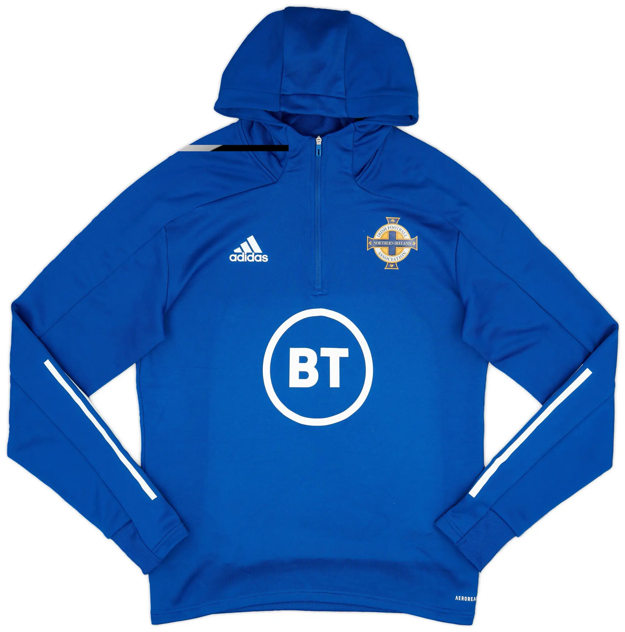 2019-20 Northern Ireland adidas 1/4 Zip Hooded Training Top - 9/10 - (M)