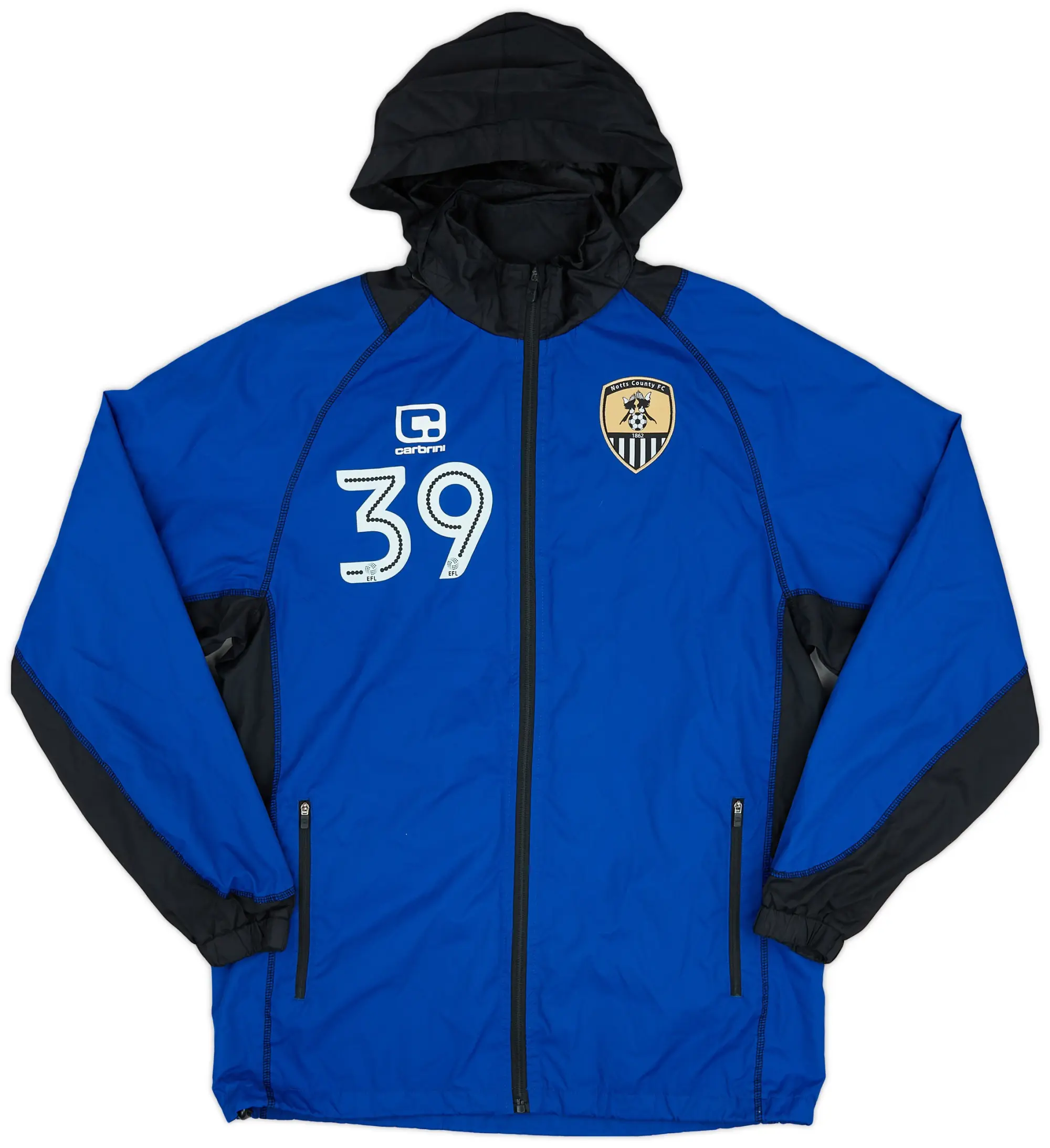 2016-17 Notts County Player Issue Carbrini Hooded Rain Jacket #39 - 9/10 - (M)