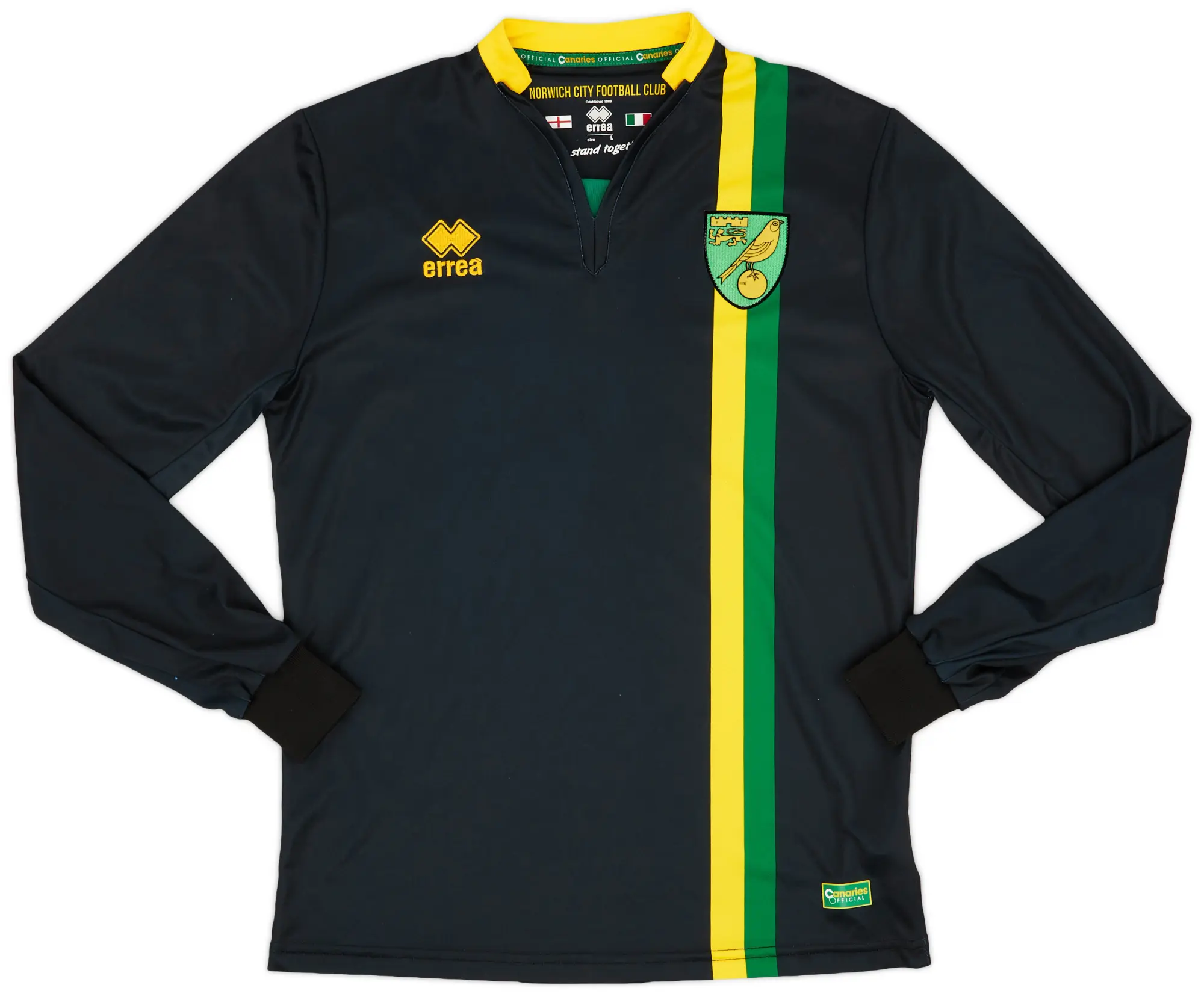 Errea 2016-17 Norwich Away L/S Shirt - 8/10 - (L)
