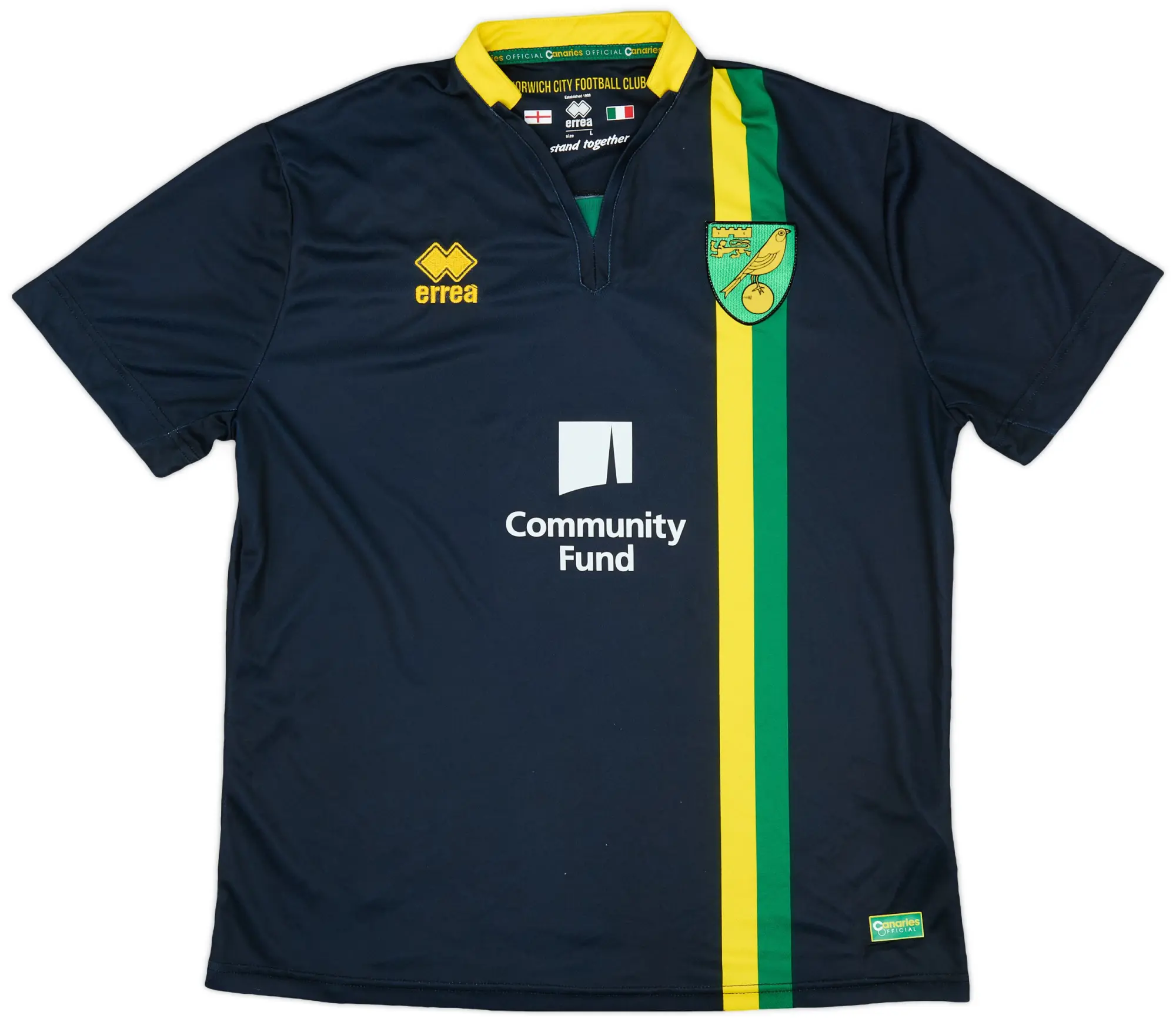 Errea 2016-17 Norwich Away Shirt - 8/10 - (L)