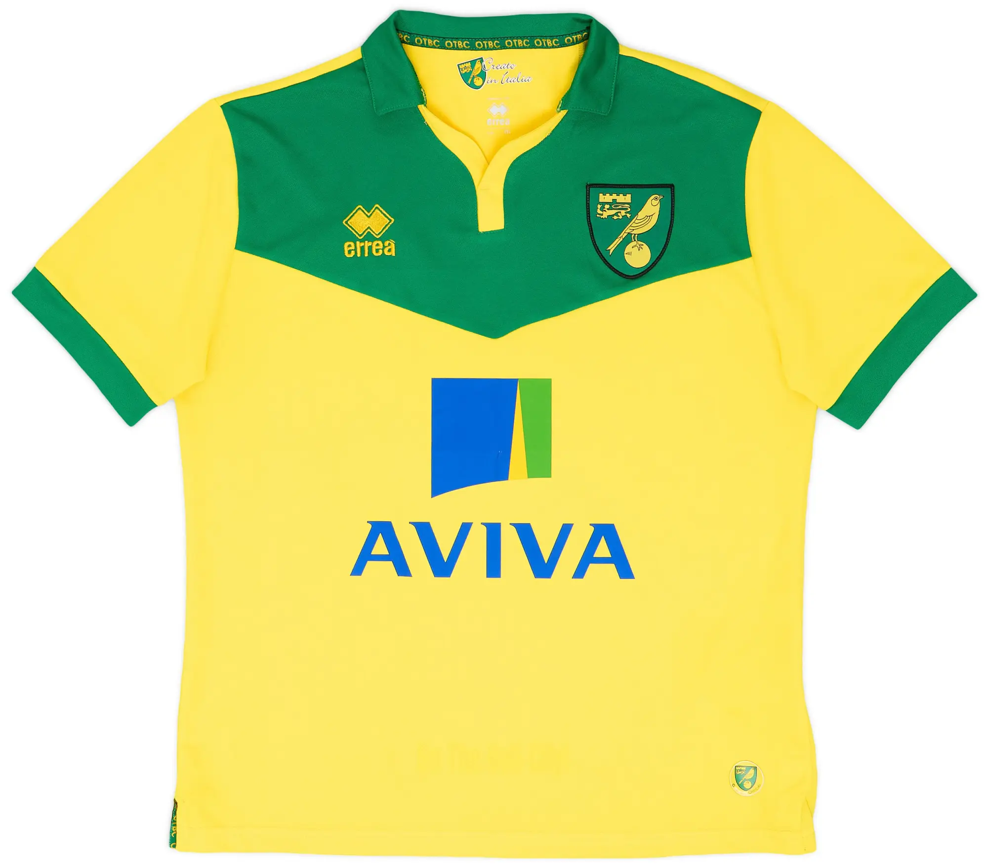 Errea 2014-15 Norwich Home Shirt - 9/10 - (M)