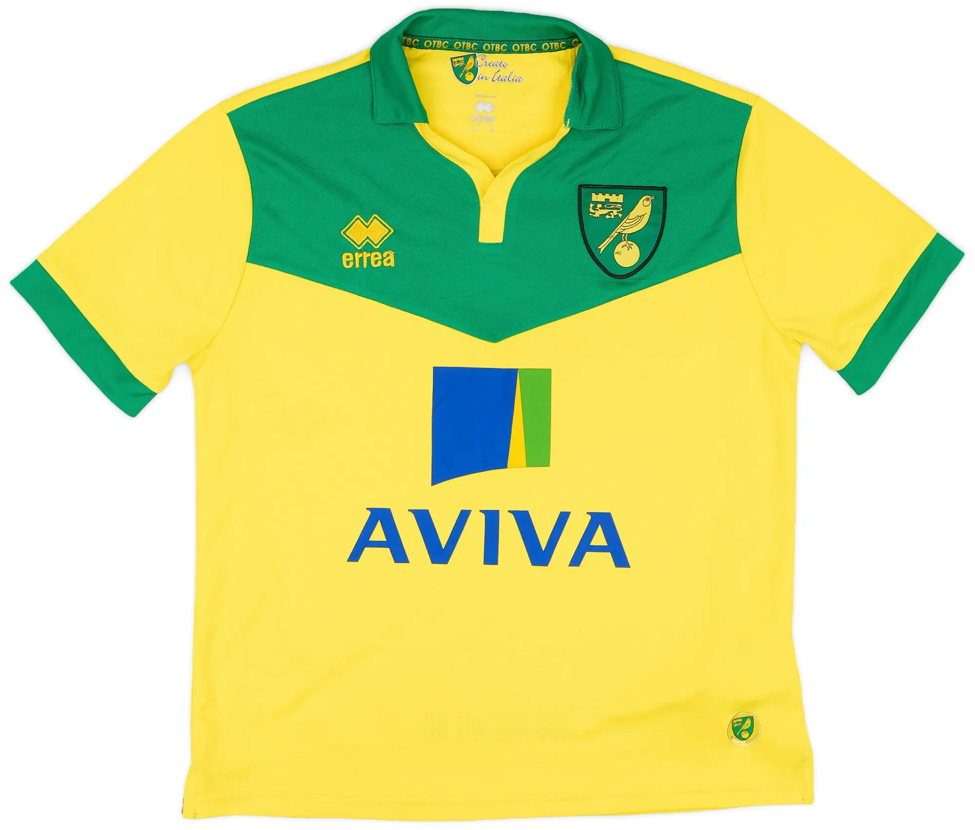 Errea 2014-15 Norwich Home Shirt - 9/10 - (S)