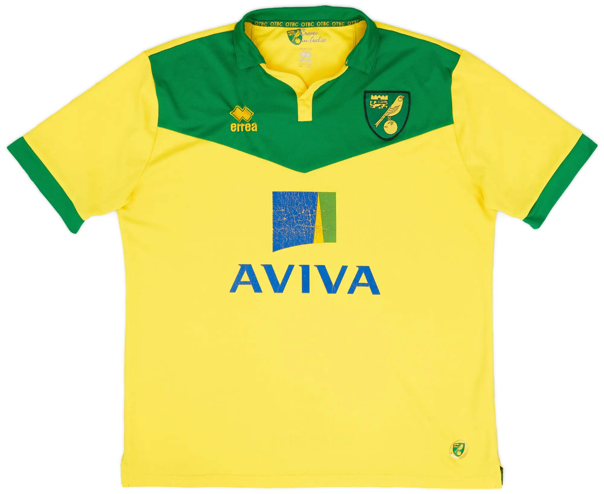 Errea 2014-15 Norwich Home Shirt - 6/10 - (XXL)