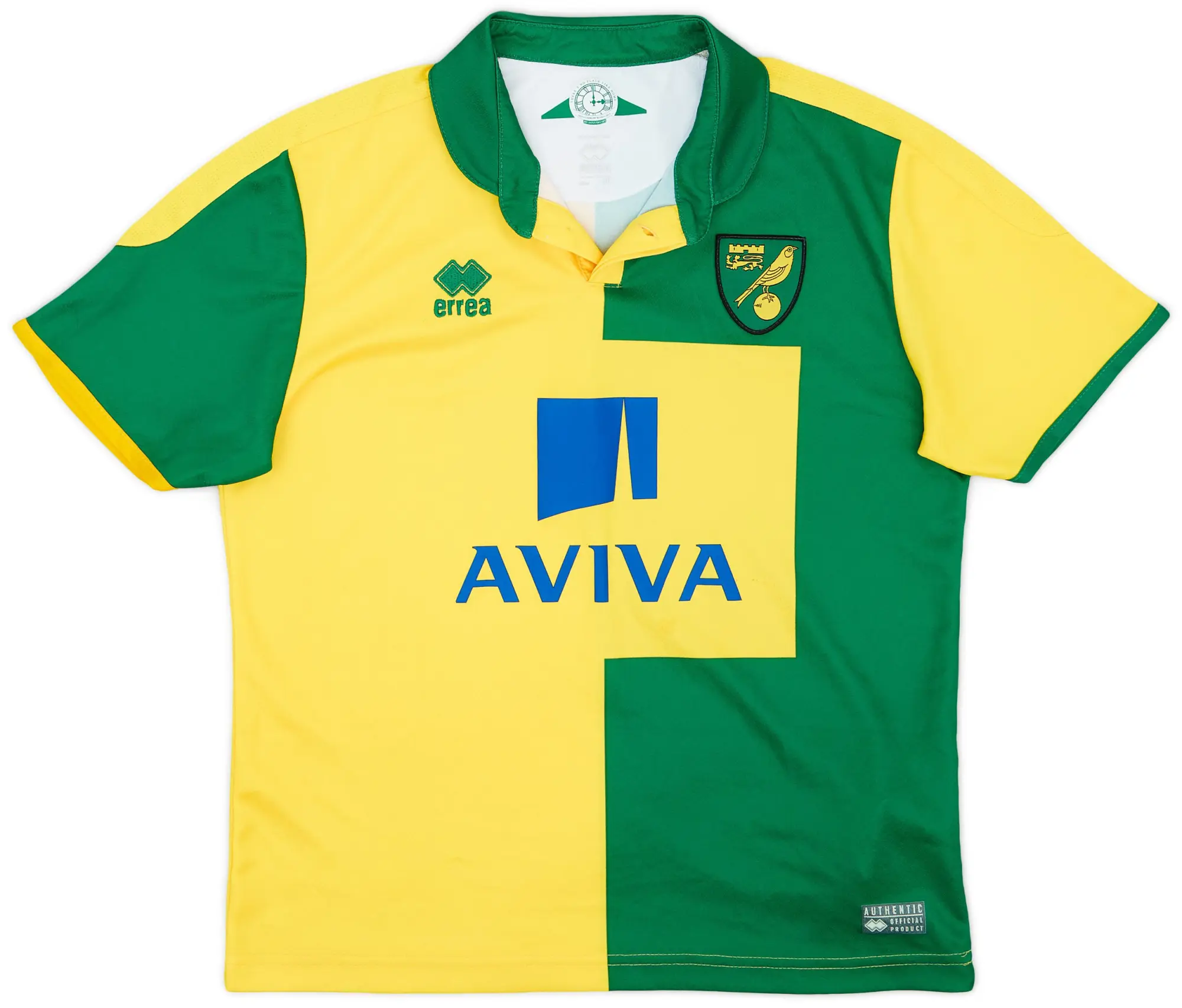 Errea 2015-16 Norwich Home Shirt - 10/10 - (M)