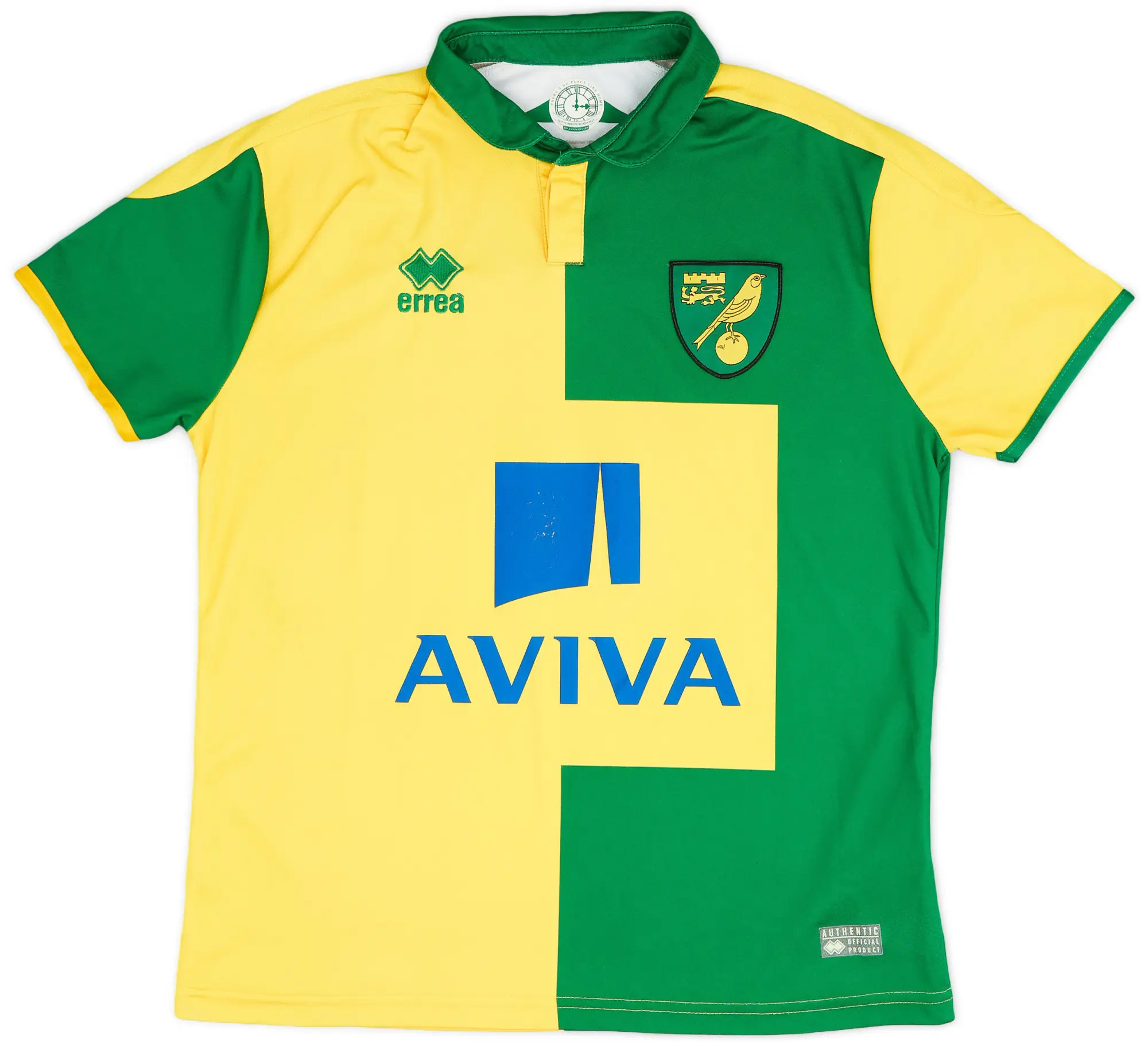 Errea 2015-16 Norwich Home Shirt - 6/10 - (S)