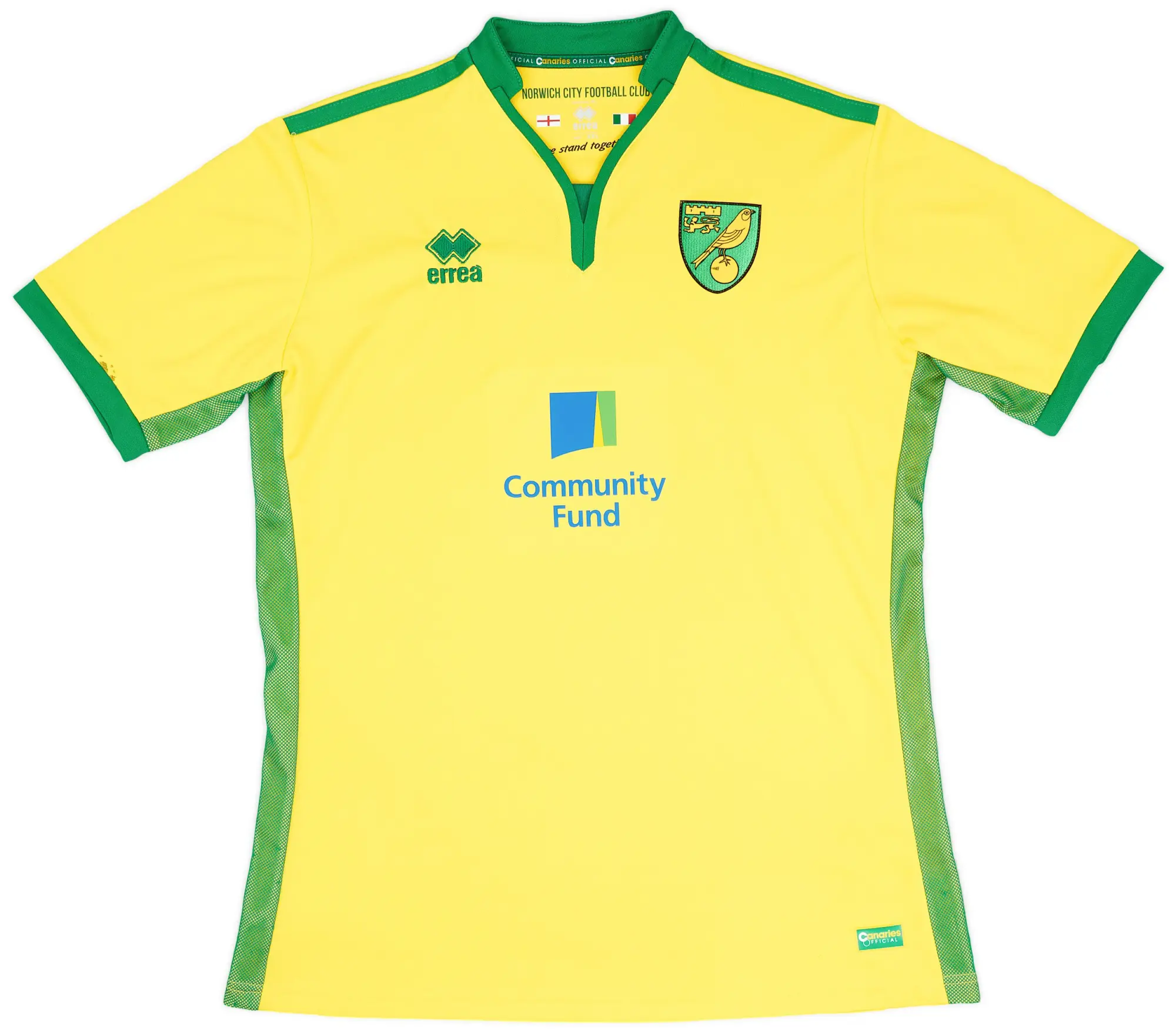 Errea 2016-17 Norwich Home Shirt - 8/10 - (XXL)