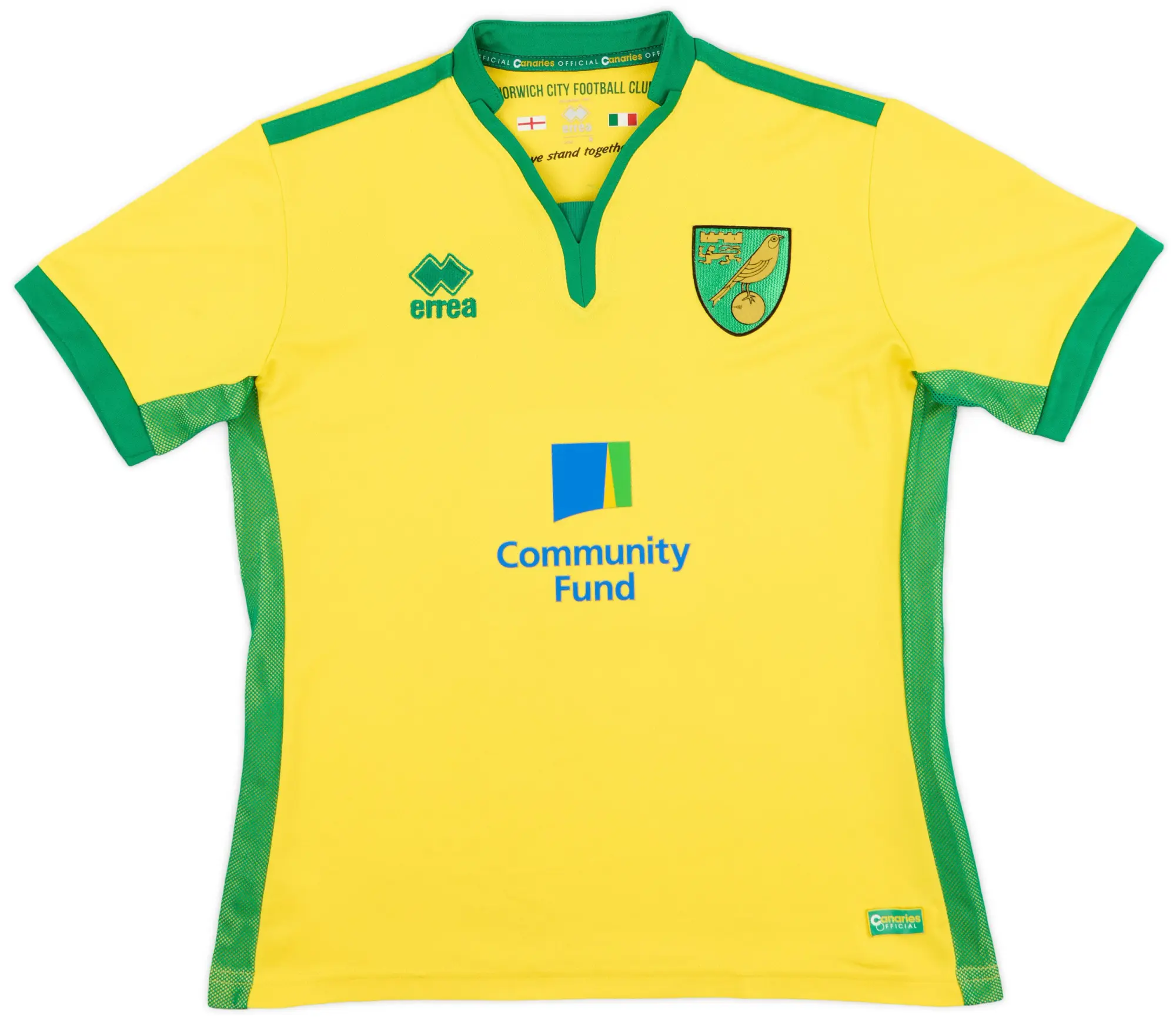 Errea 2016-17 Norwich Home Shirt - 8/10 - (S)