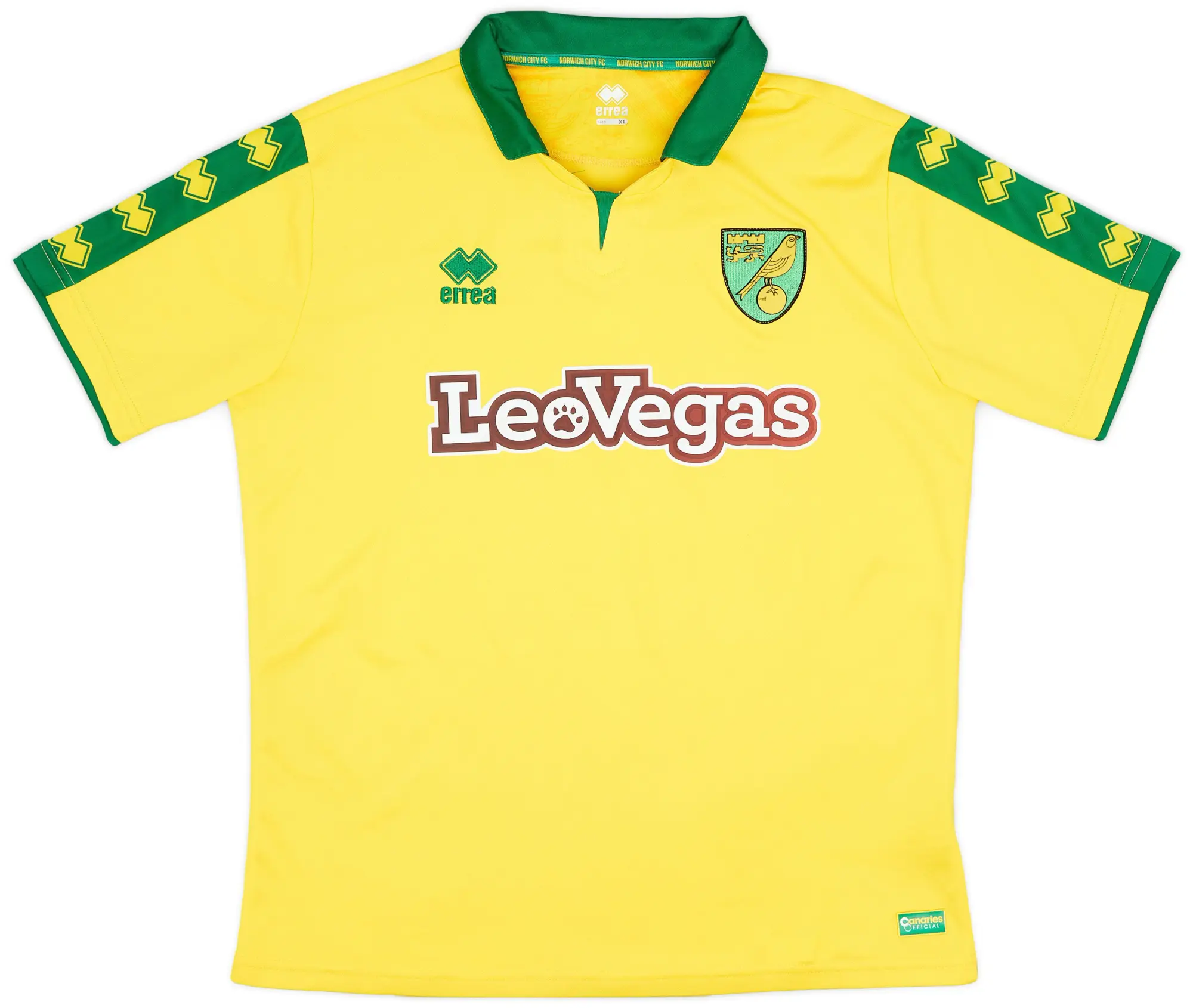 Errea 2017-18 Norwich Home Shirt - 8/10 - (XL)
