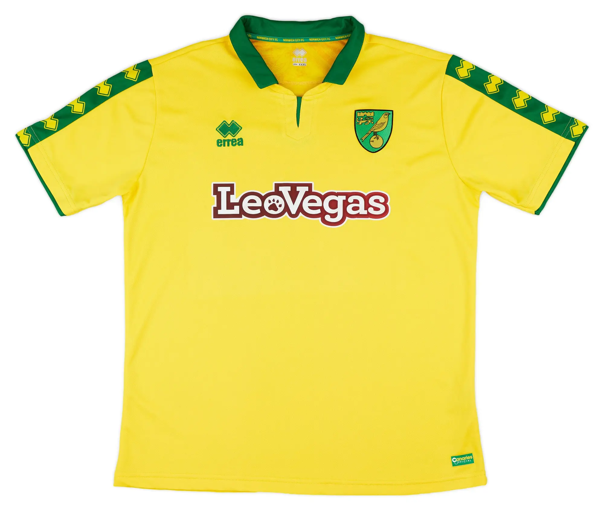 Errea 2017-18 Norwich Home Shirt - 8/10 - (3XL)