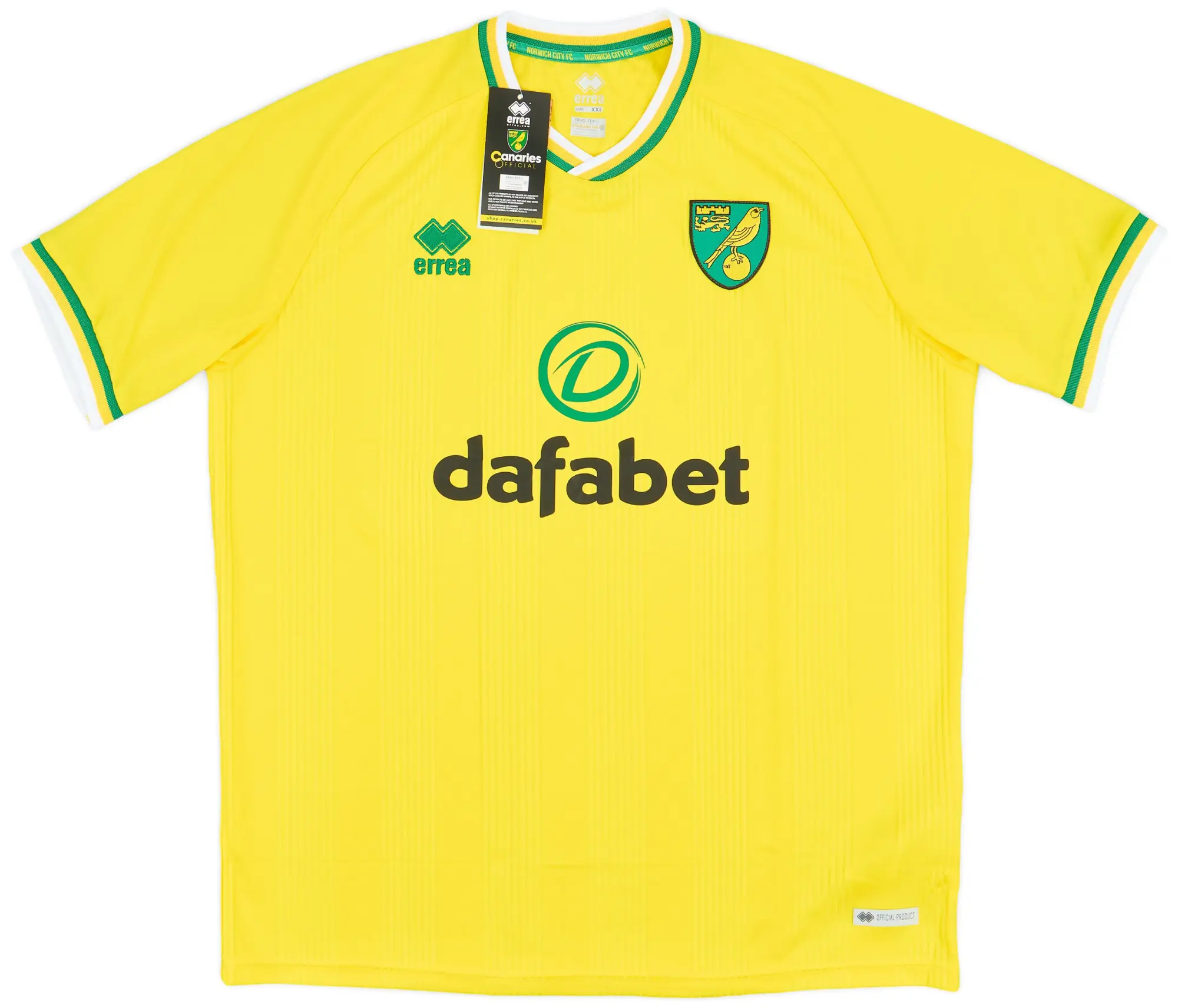 Errea 2020-21 Norwich City Home Shirt (XXL)