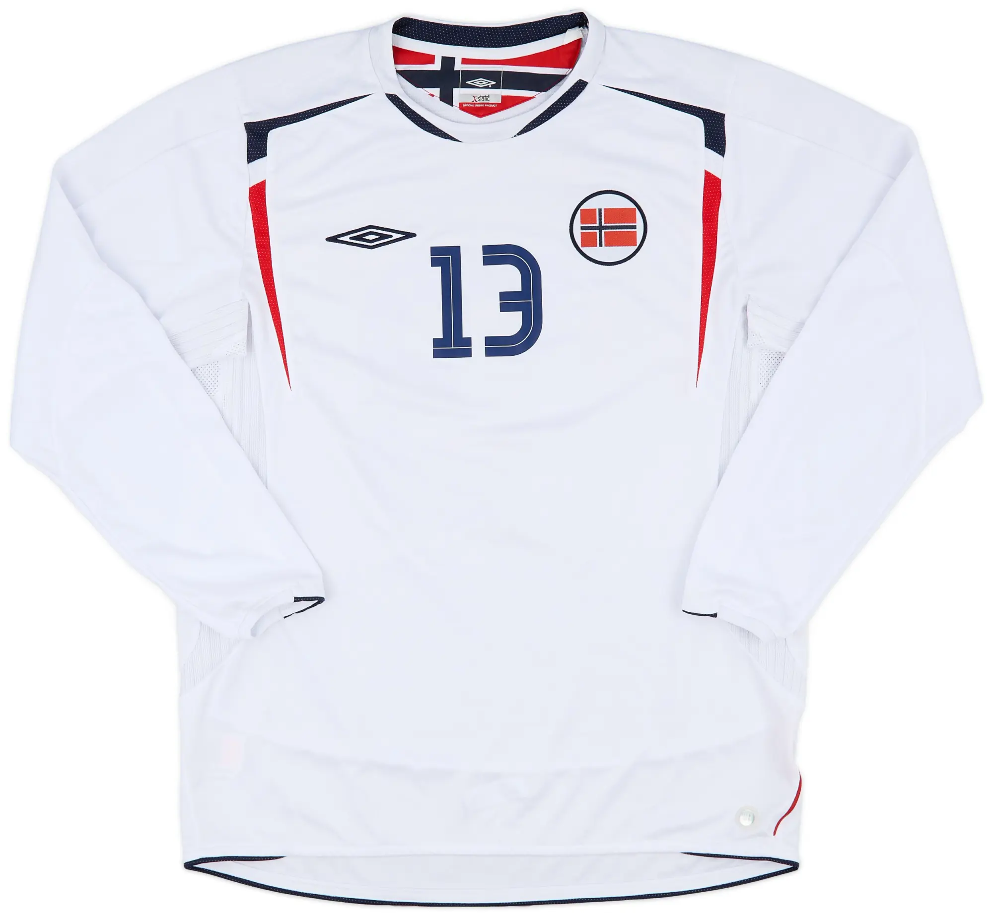 Umbro 2006-07 Norway Away L/S Shirt #13 - 10/10 - (L)