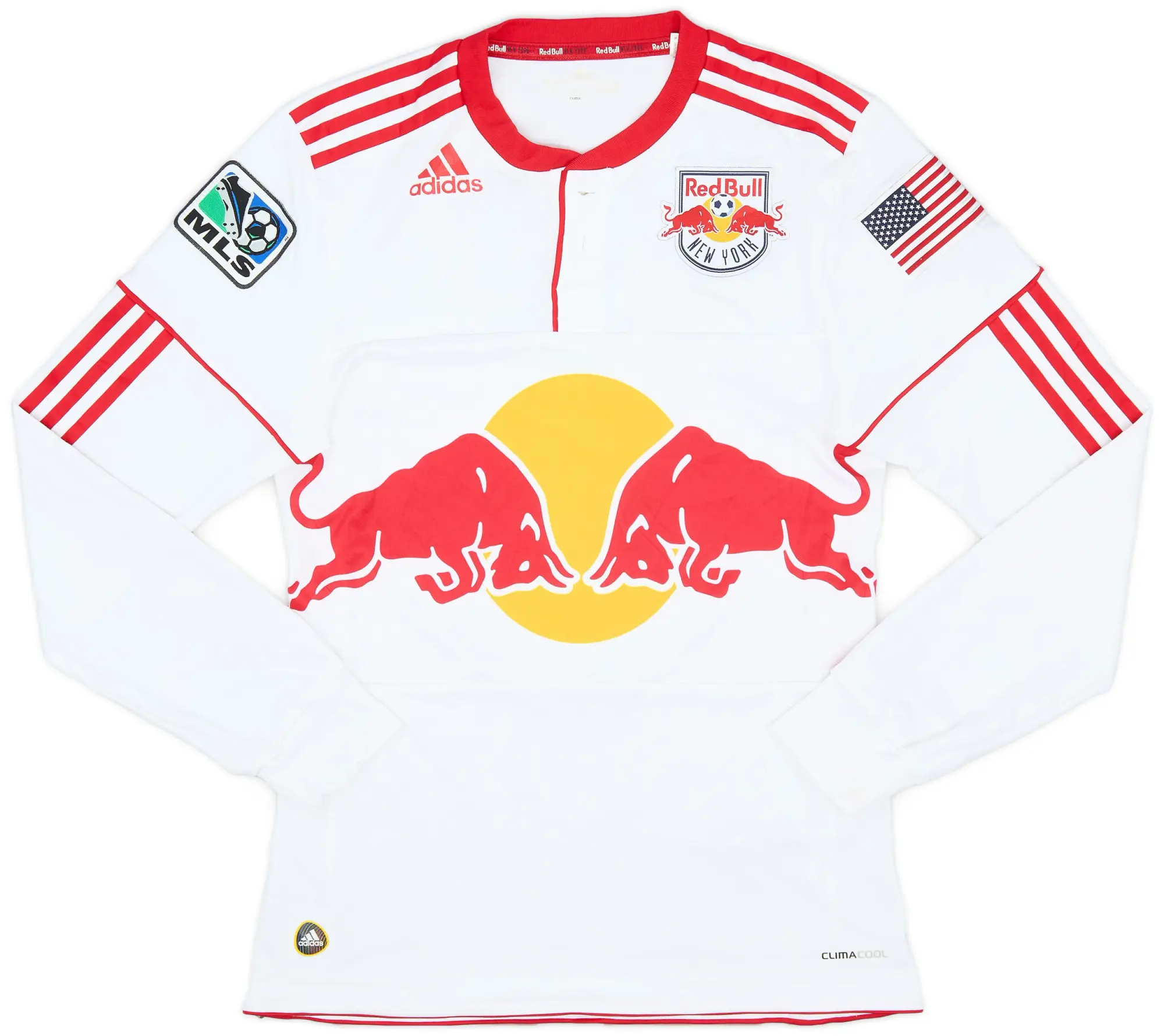 adidas 2010 New York Red Bulls Home L/S Shirt - 7/10 - (S)