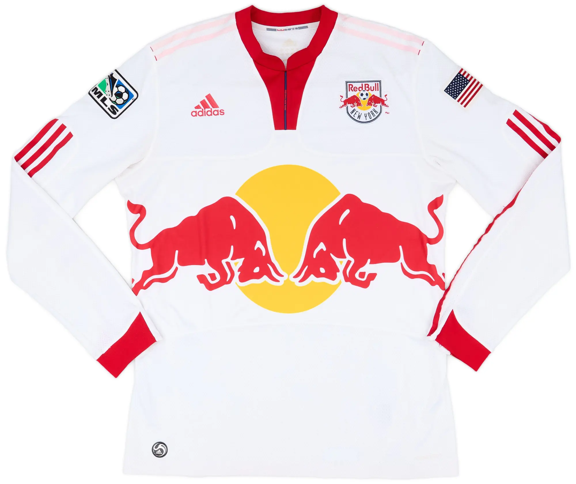 adidas 2009 New York Red Bulls Authentic Home L/S Shirt - 6/10 - (L)