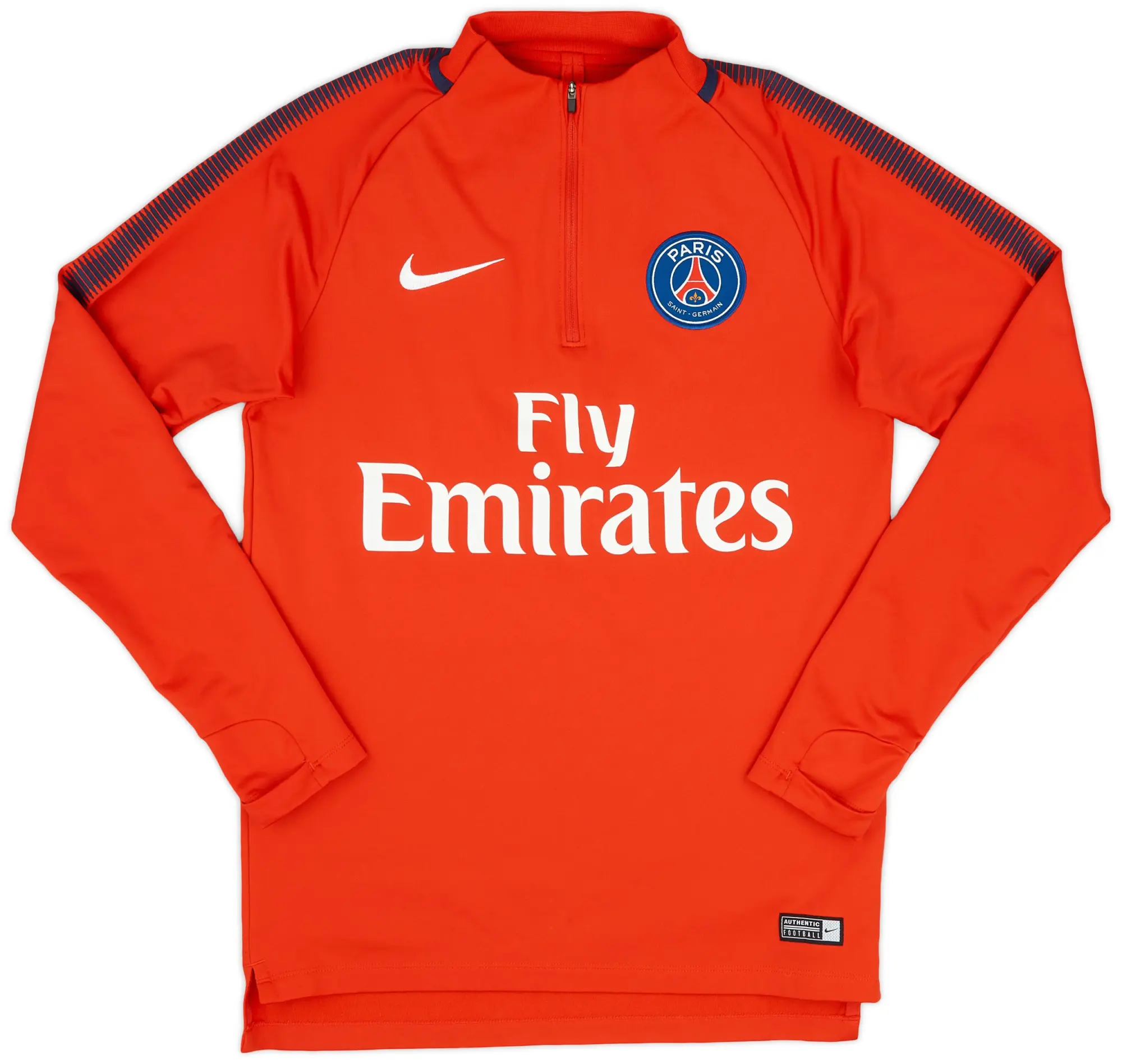 2017-18 Paris Saint-Germain Nike 1/4 Zip Training Top - 9/10 - (S)