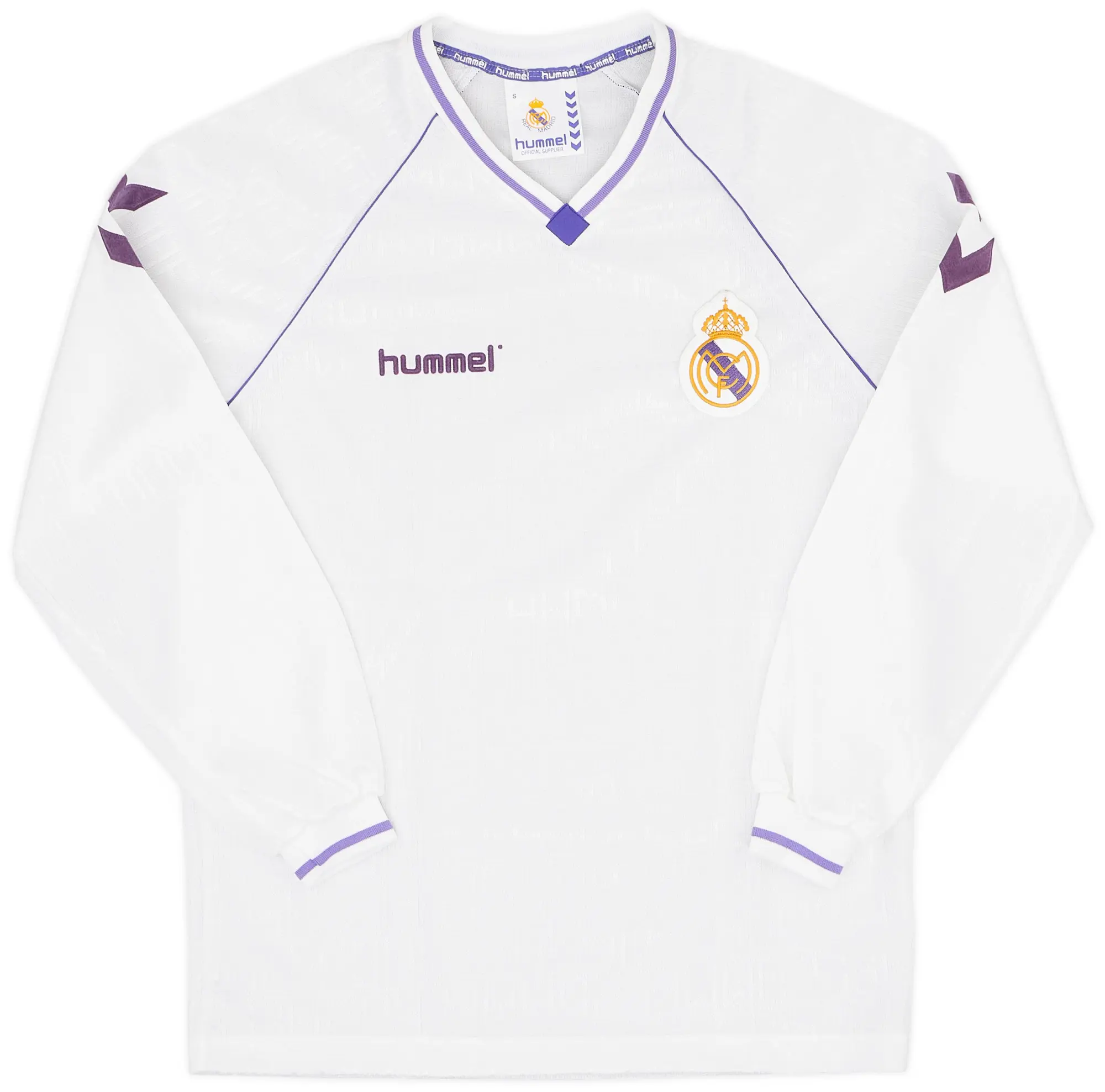 Hummel 1990-91 Real Madrid Home L/S Shirt - 10/10 - (S)