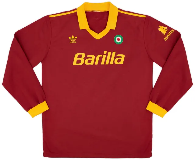 Vintage AS Roma 91/92 Home Size S adidas Soccer Long Sleeve