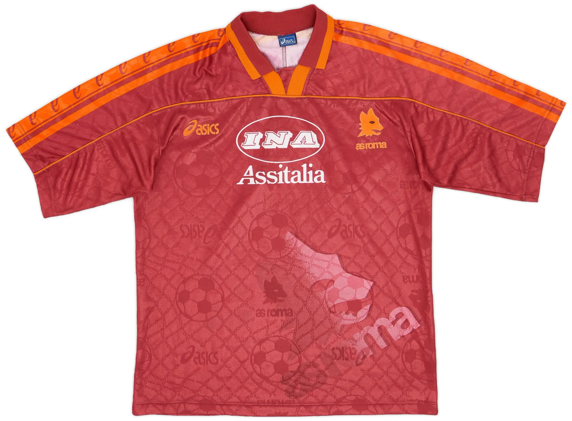 Asics 1995-96 Roma Home Shirt - 8/10 - (M)