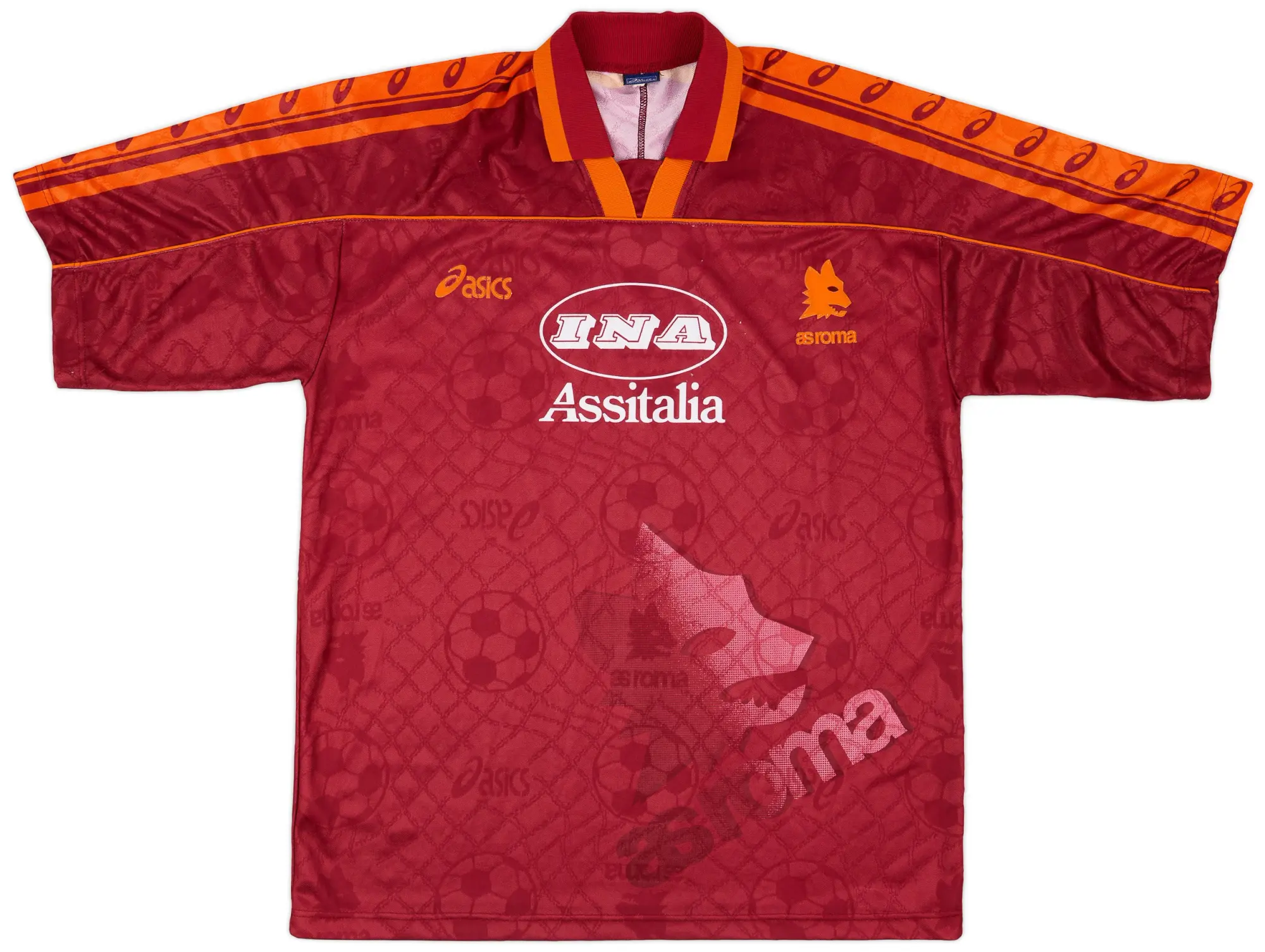 Asics 1995-96 Roma Home Shirt - 8/10 - (XL)
