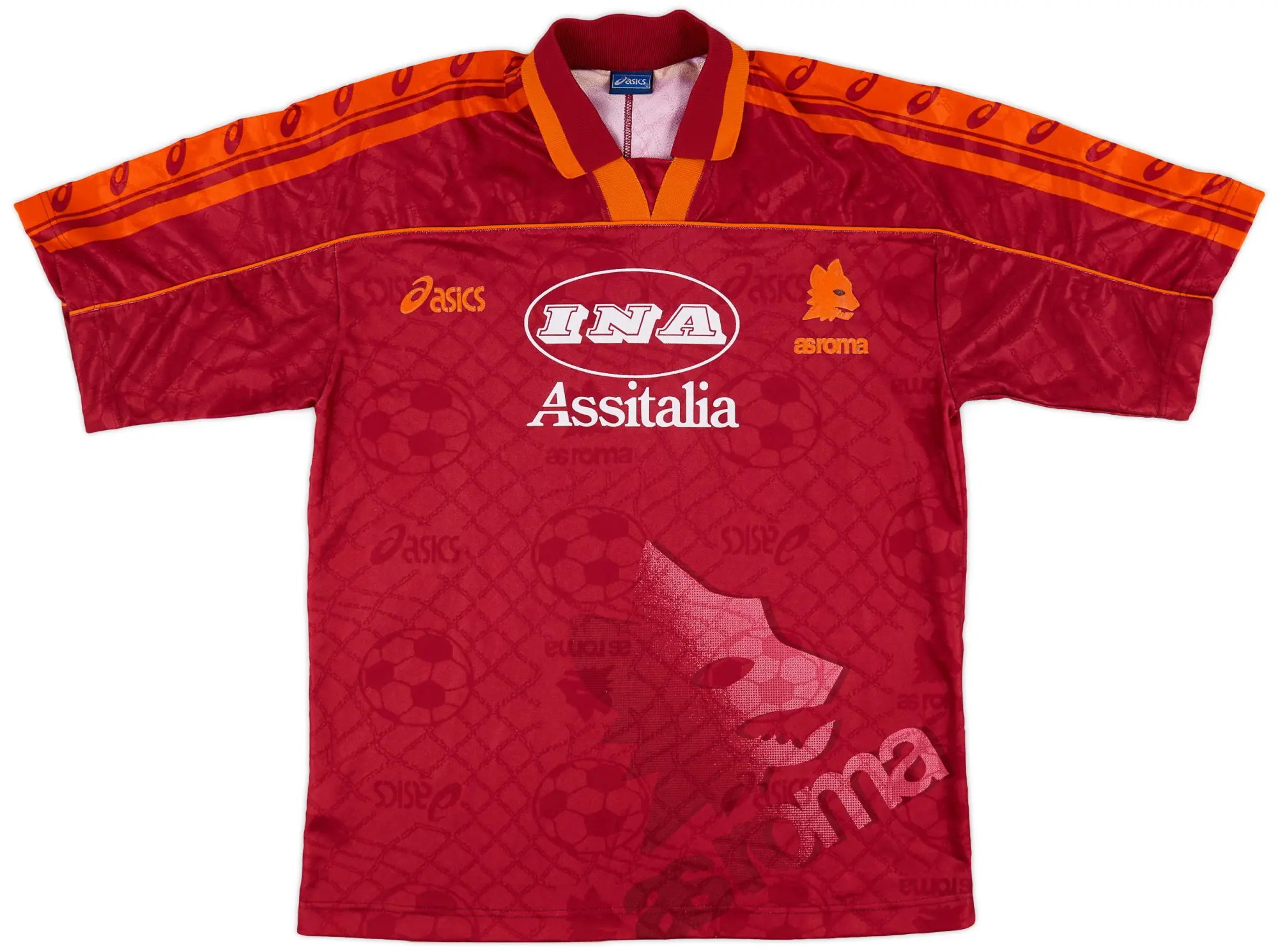 Asics 1995-96 Roma Home Shirt - 8/10 - (M)