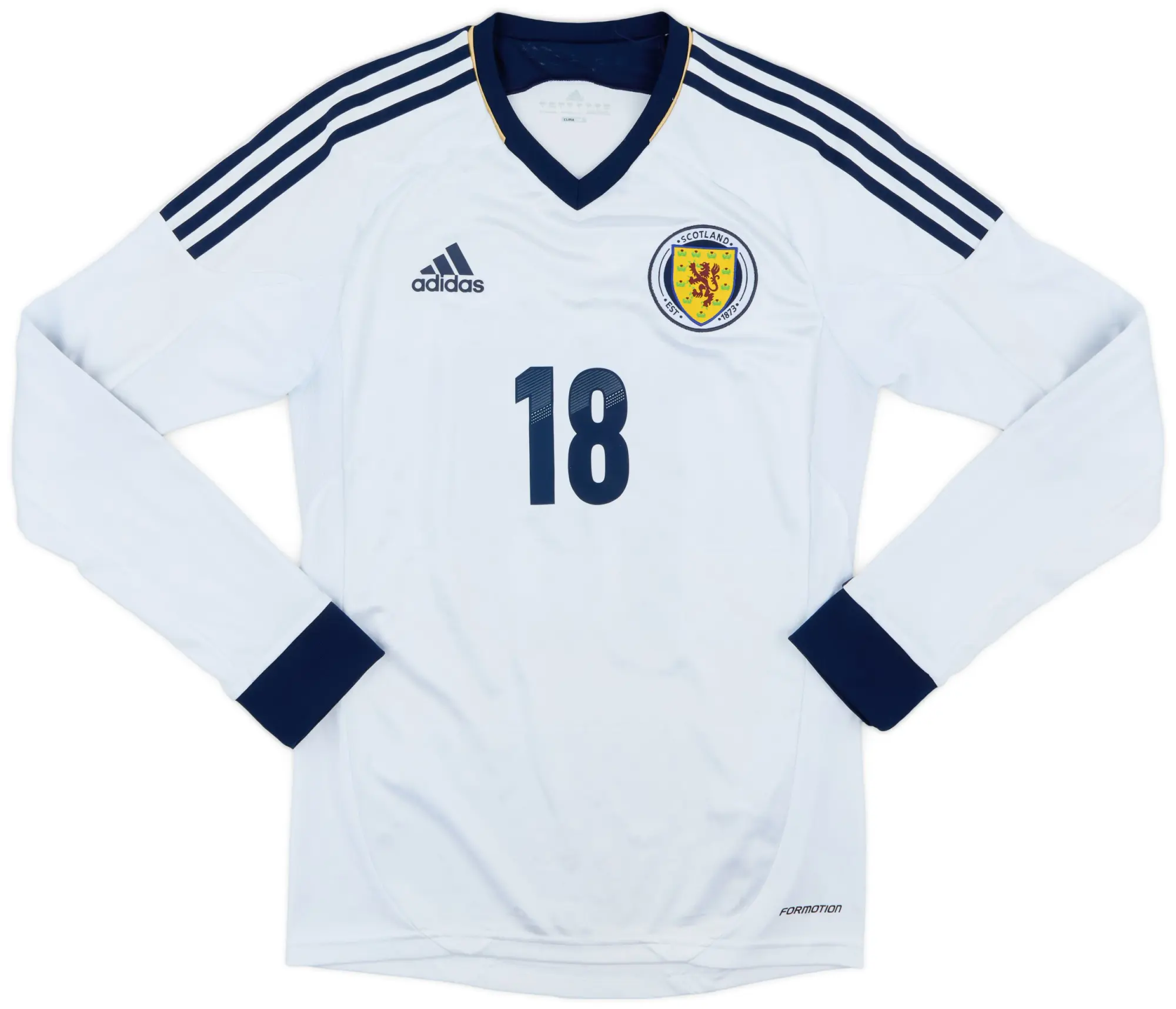 adidas 2012-14 Scotland Authentic L/S Away Shirt #18 - 8/10 - (S)