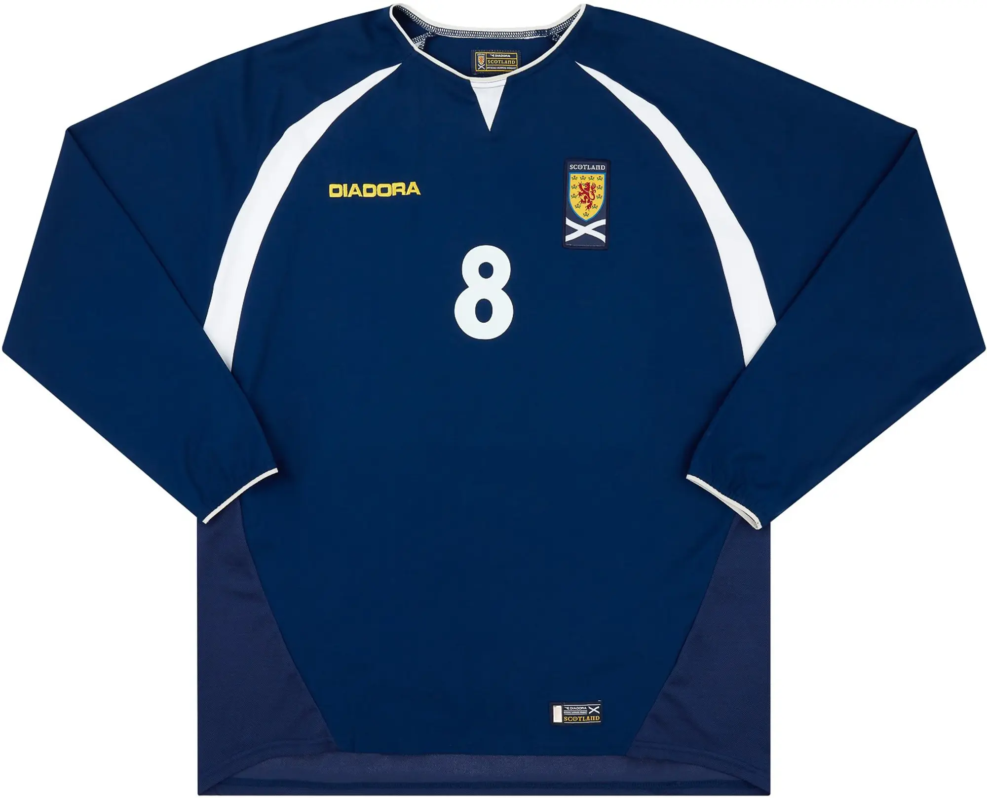 Diadora 2003-04 Scotland Match Issue Home L/S Shirt #8