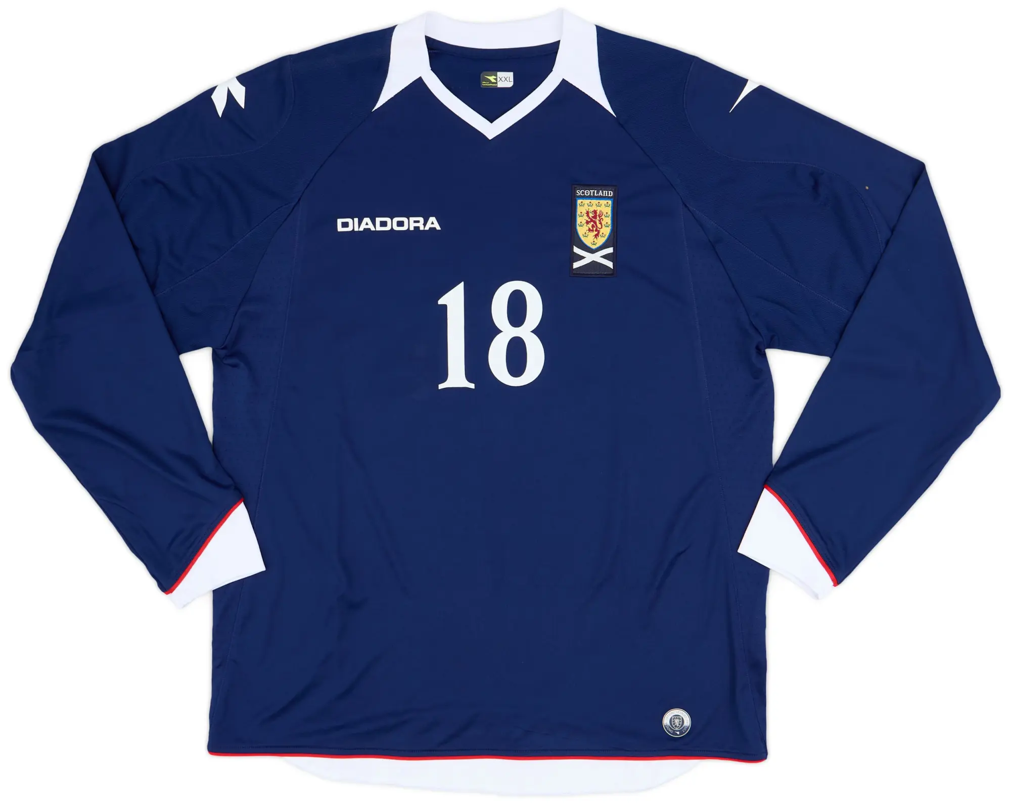 Diadora 2008-09 Scotland Home L/S Shirt #18 - 9/10 - (XXL)