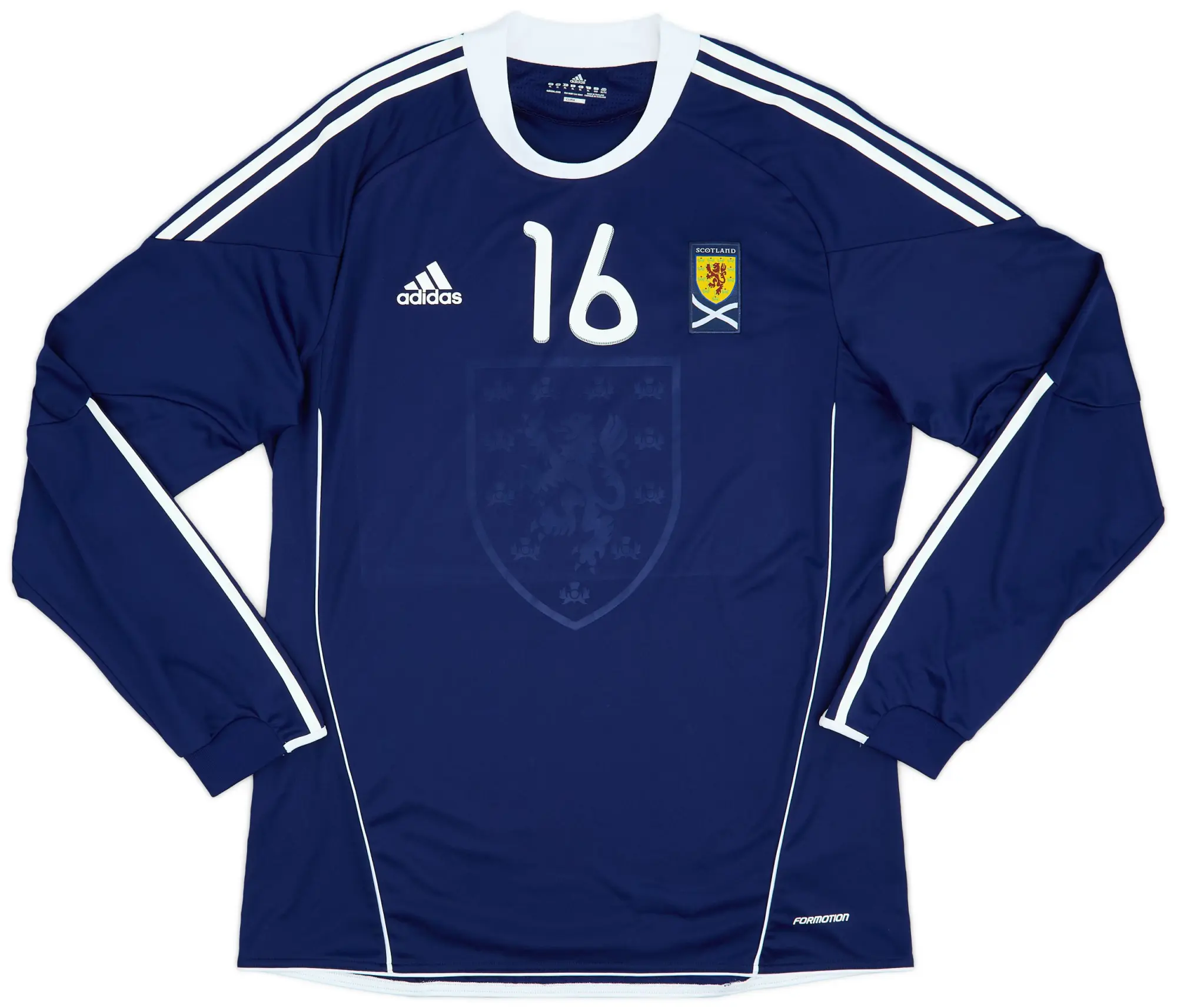 adidas 2010-11 Scotland Player Issue Home L/S Shirt #16 - 9/10 - (XL)