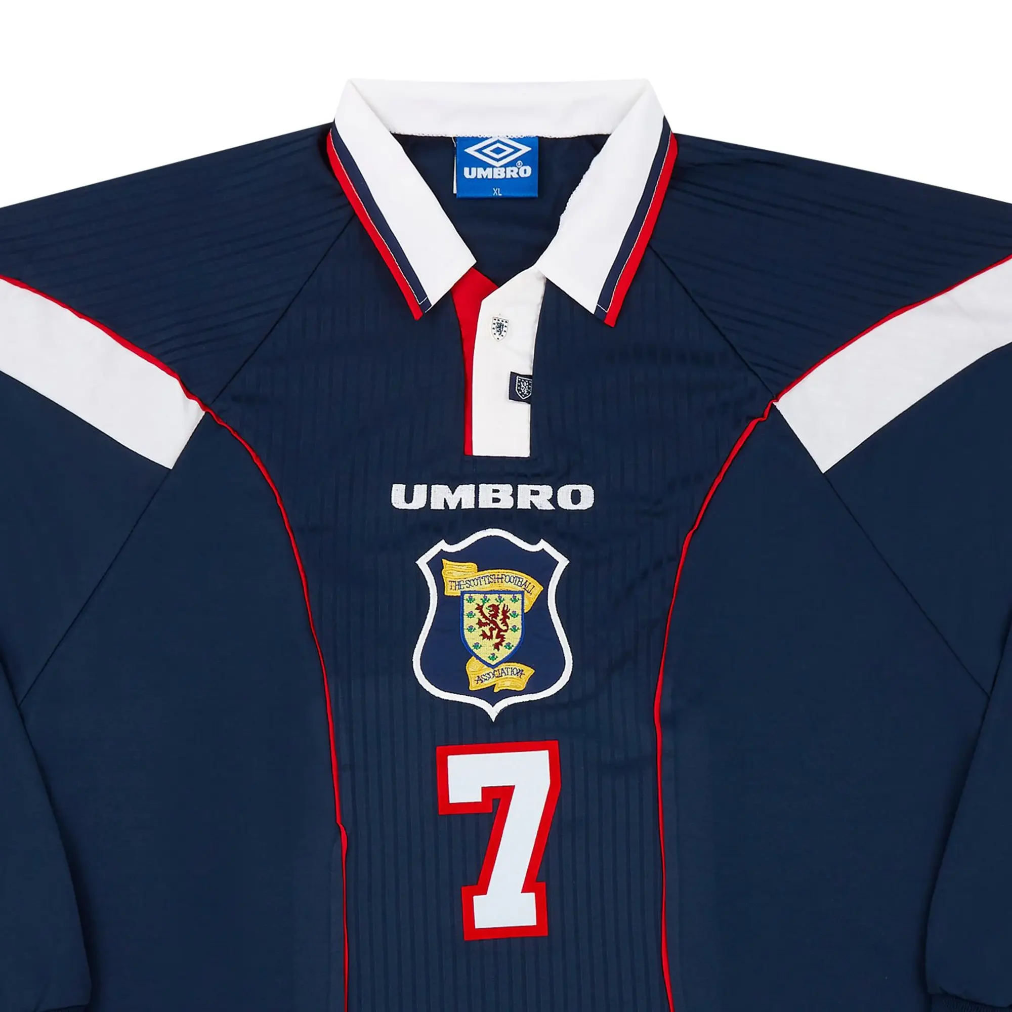 Umbro 1996-98 Scotland Match Issue Home L/S Shirt #7 (Gallacher)