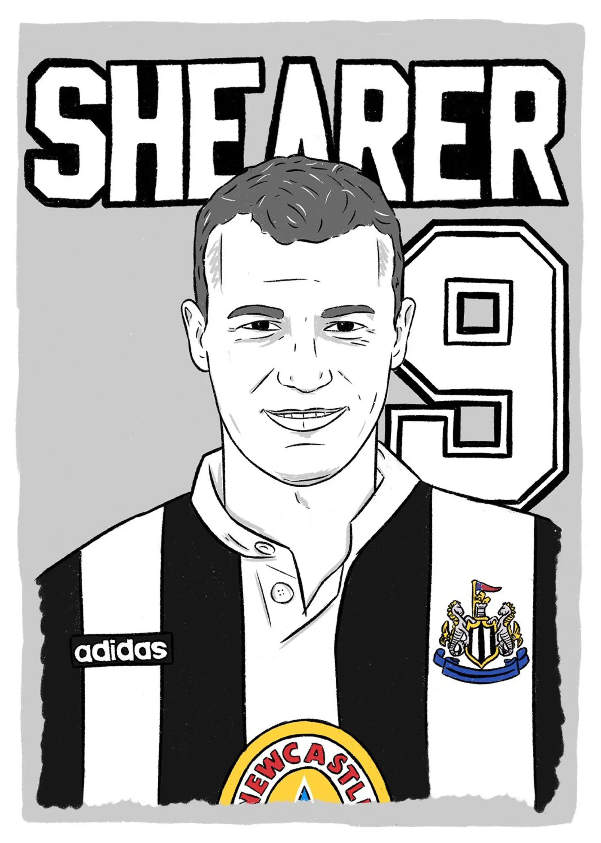 Accessories 1995-97 Newcastle Shearer #9 Premier League Icons Poster/Print