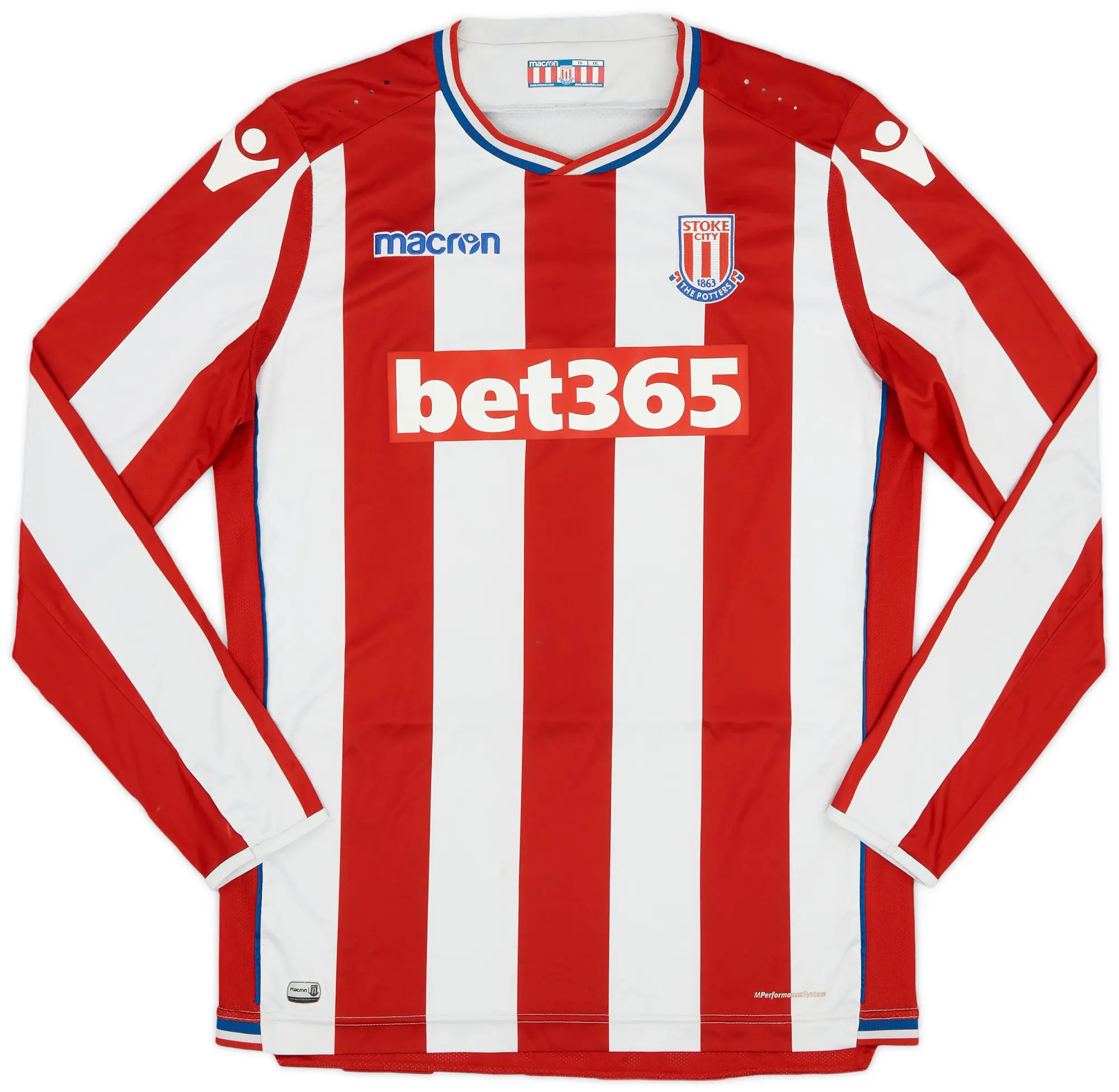 Macron 2017-18 Stoke City Home L/S Shirt - 6/10 - (XXL)