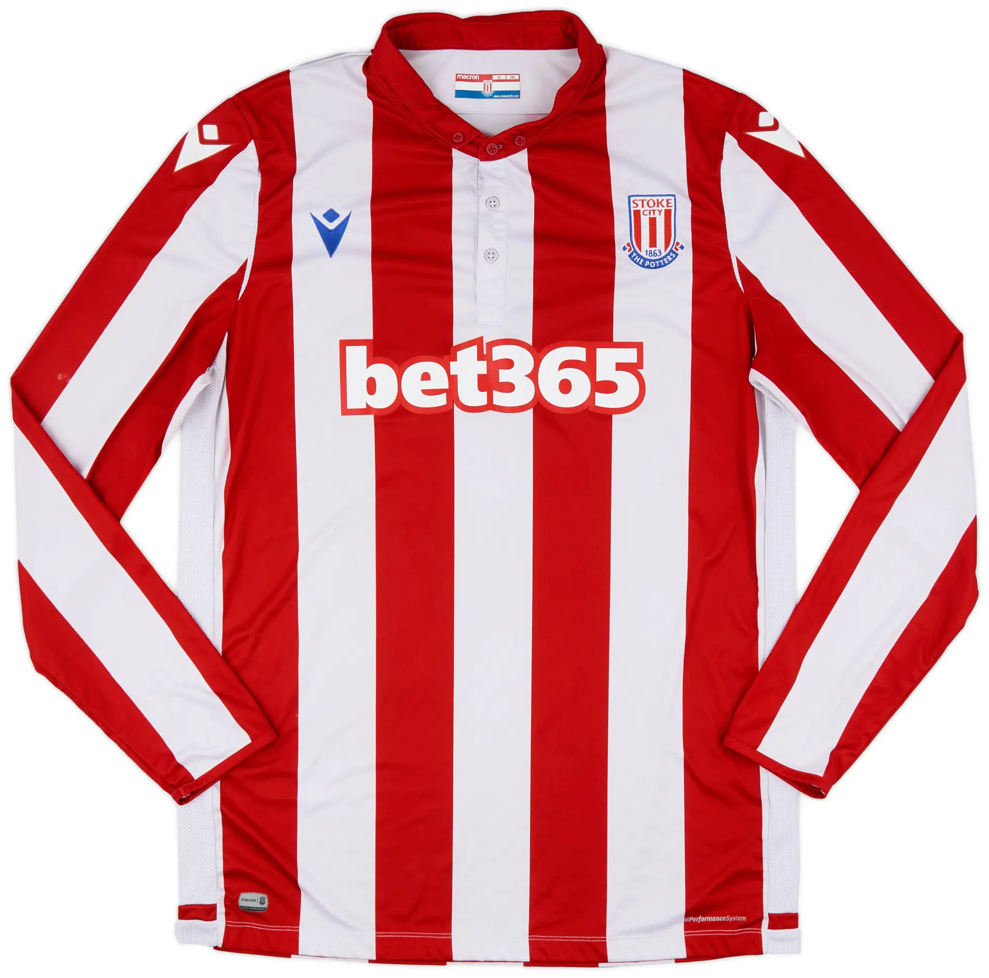 Macron 2019-20 Stoke City Home L/S Shirt - 6/10 - (3XL)