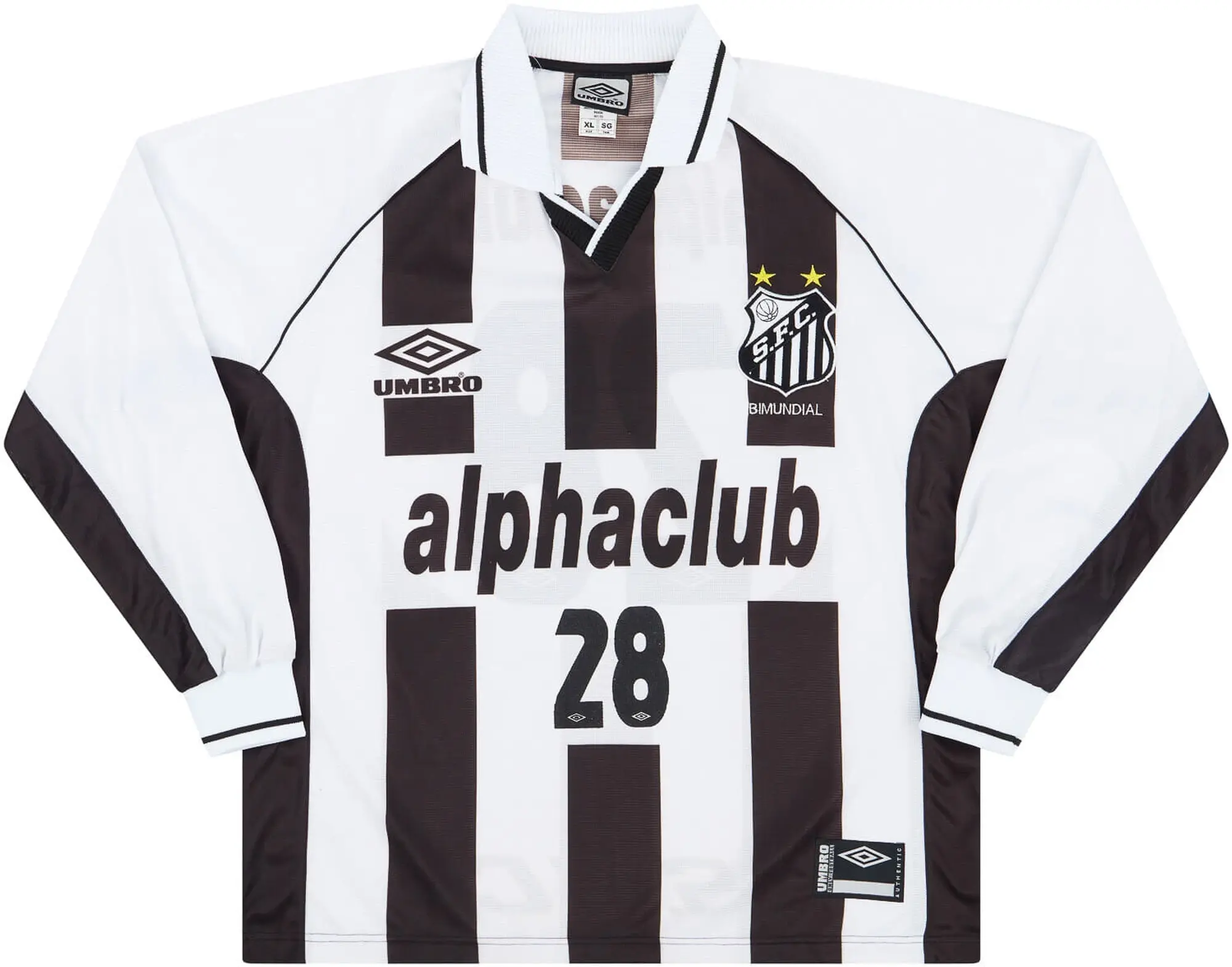Umbro 2000 Santos Match Issue Away L/S Shirt #28