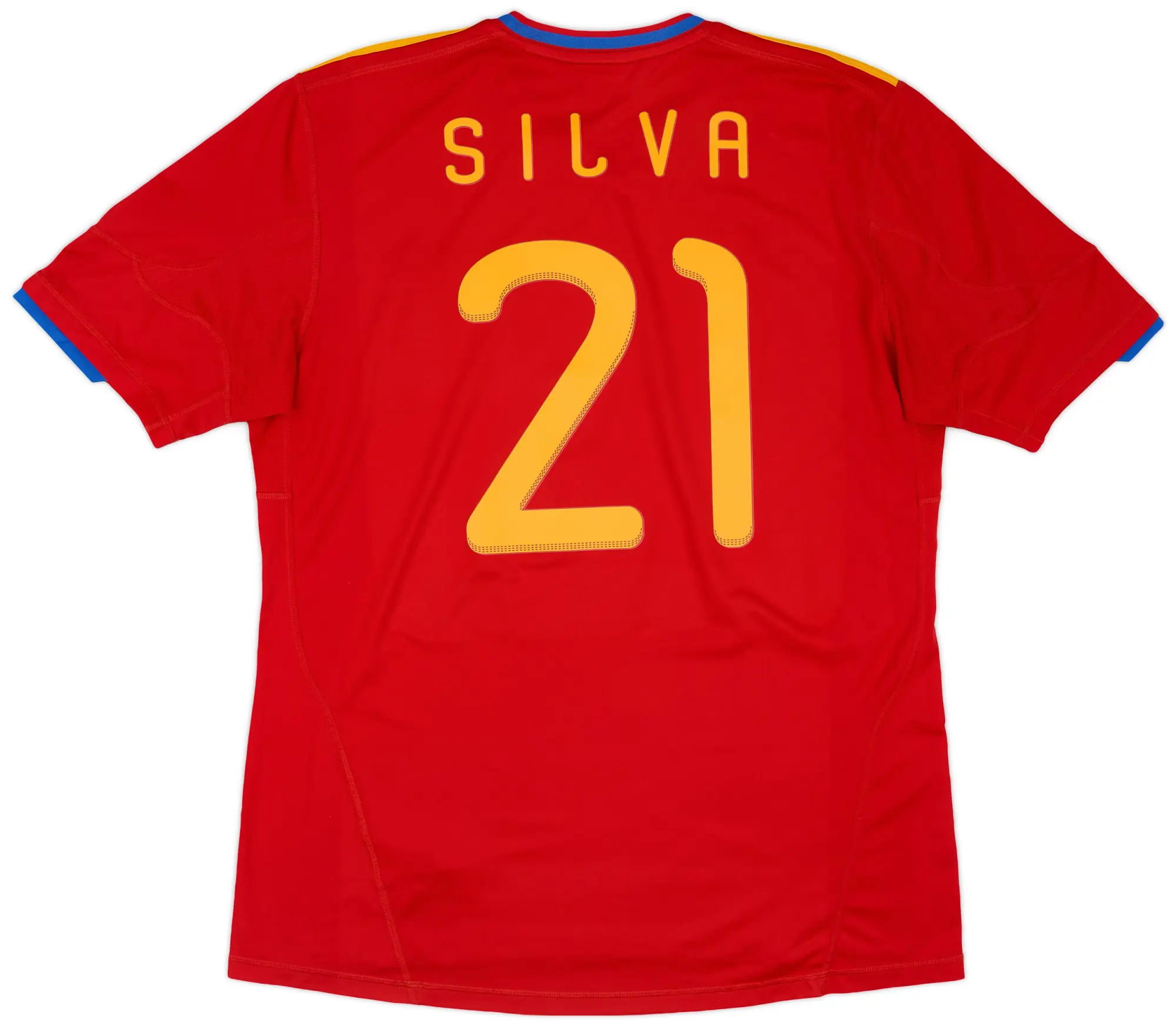 adidas 2009-10 Spain Home Shirt Silva #21 - 7/10 - (XL)